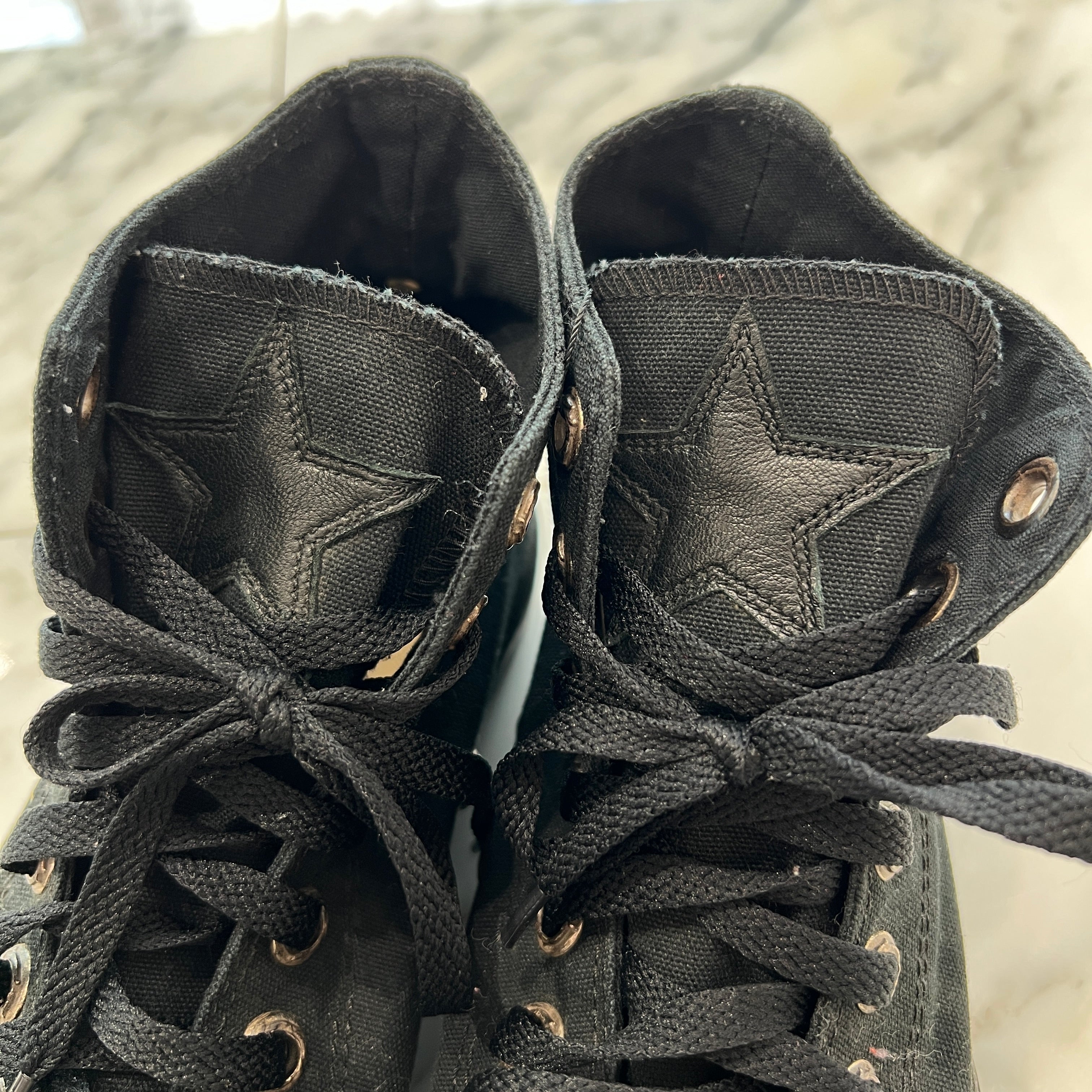 CHROME HEARTS × CONVERSE ALL STAR Silver Dagger Canvas High Top