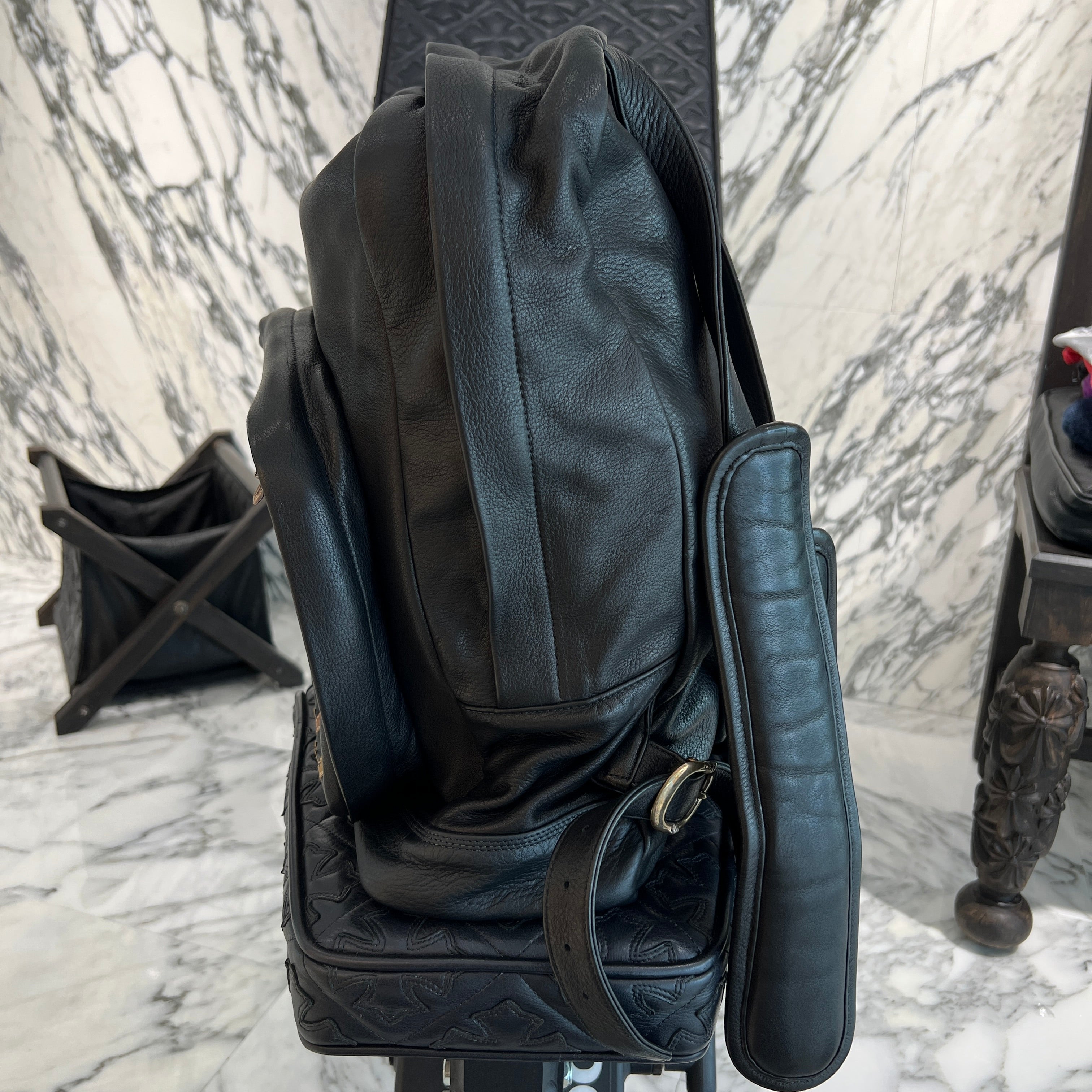 CHROME HEARTS × MATTY BOY SEVENTH GRADE SEX RECORDS Camo Leather Cross Patch Back Pack クロムハーツ × マッティボーイ セブンスグレード セックスレコード カモ レザークロスパッチ バックパック