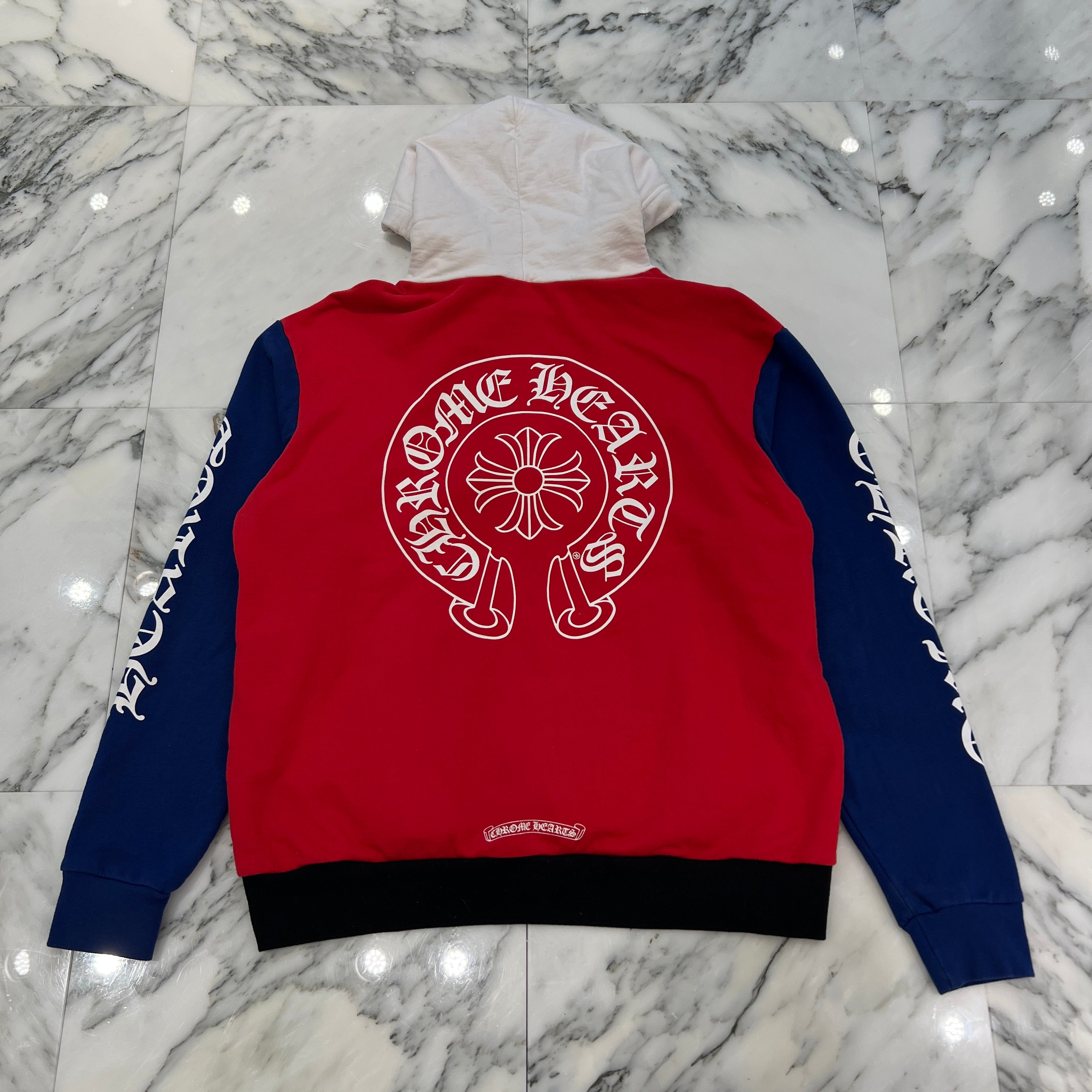 CHROME HEARTS × MATTY BOY Chomper Horseshoe Trico Pullover Hoodie Size M クロムハーツ × マッティボーイ チョンパー ホースシュー トリコカラー プルオーバーフーディ サイズM