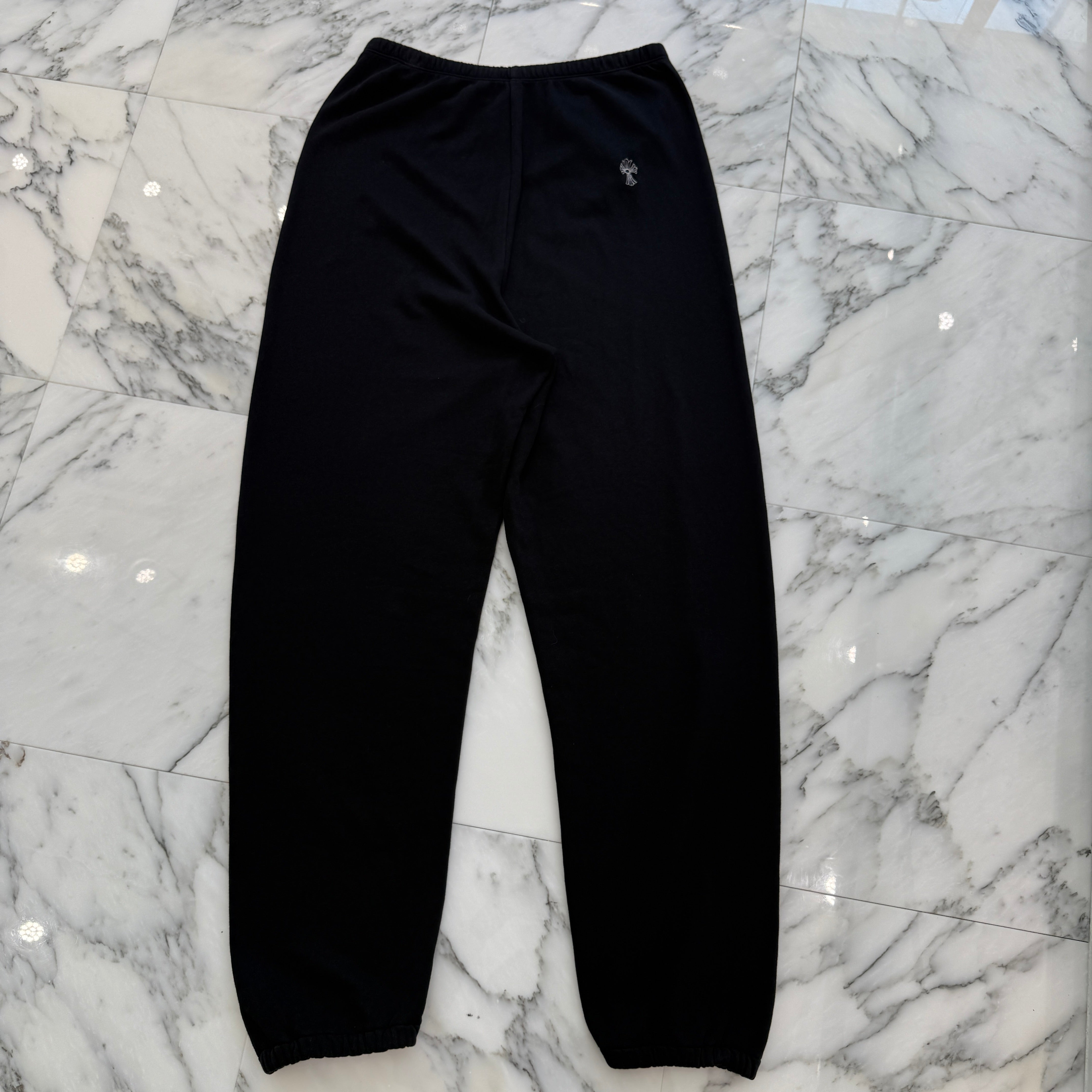 CHROME HEARTS Y NOT Vertical Logo Cross Embroidery Sweat Long Pants Size M クロムハ―ツ ワイノット ヴァーティカルロゴ クロス刺繡 スウェット ロングパンツ サイズM