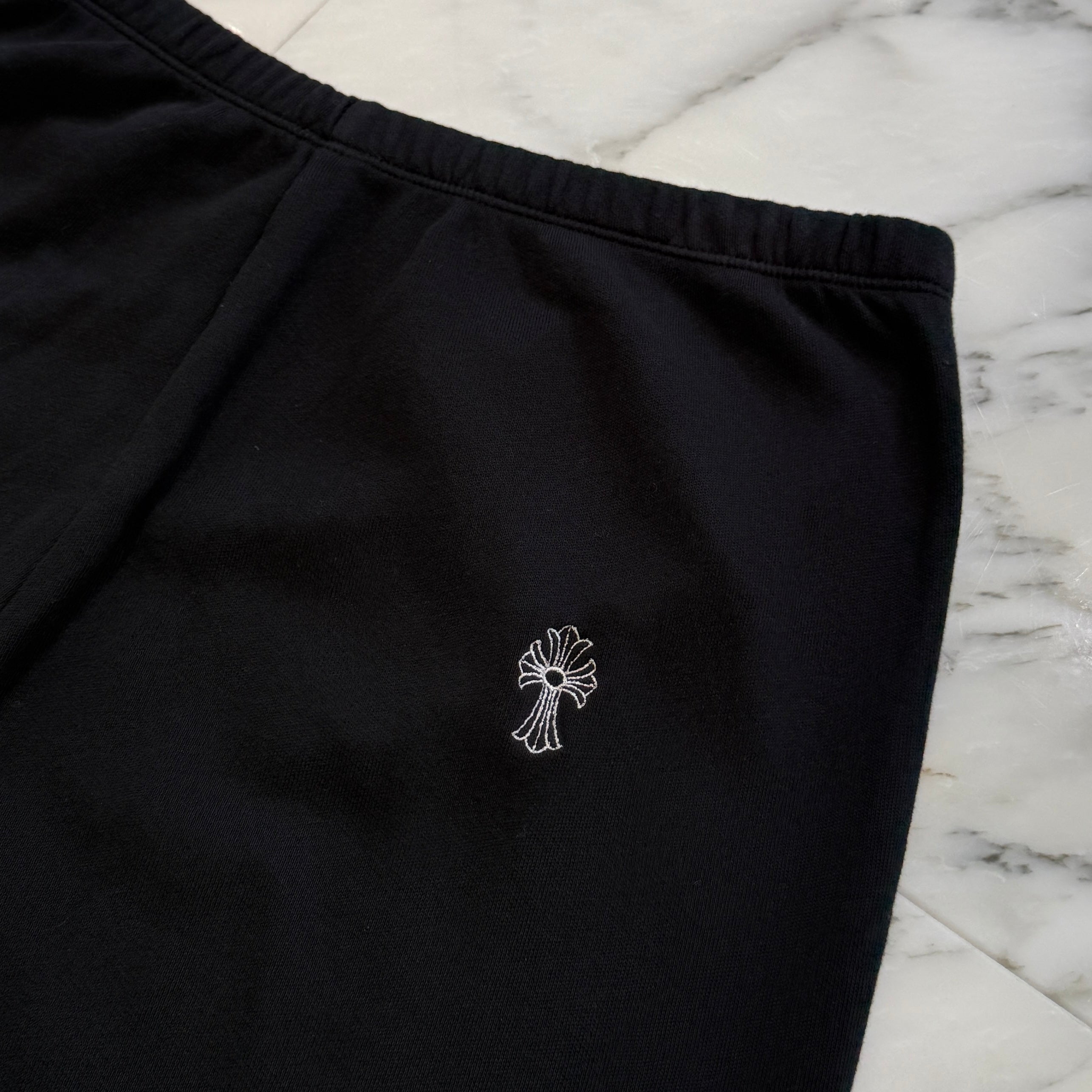 CHROME HEARTS Y NOT Vertical Logo Cross Embroidery Sweat Long Pants Size M クロムハ―ツ ワイノット ヴァーティカルロゴ クロス刺繡 スウェット ロングパンツ サイズM