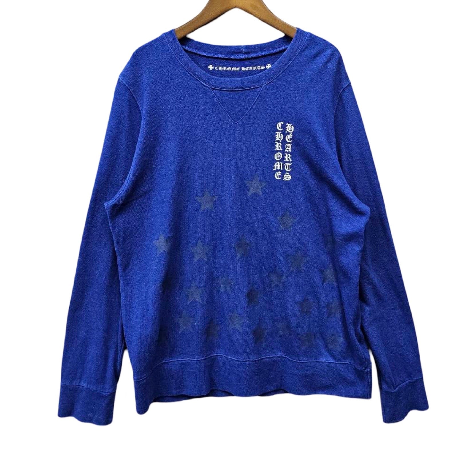 CHROME HEARTS Back Scroll Logo Star Print Long Sleeve Sweat Shirt Size L