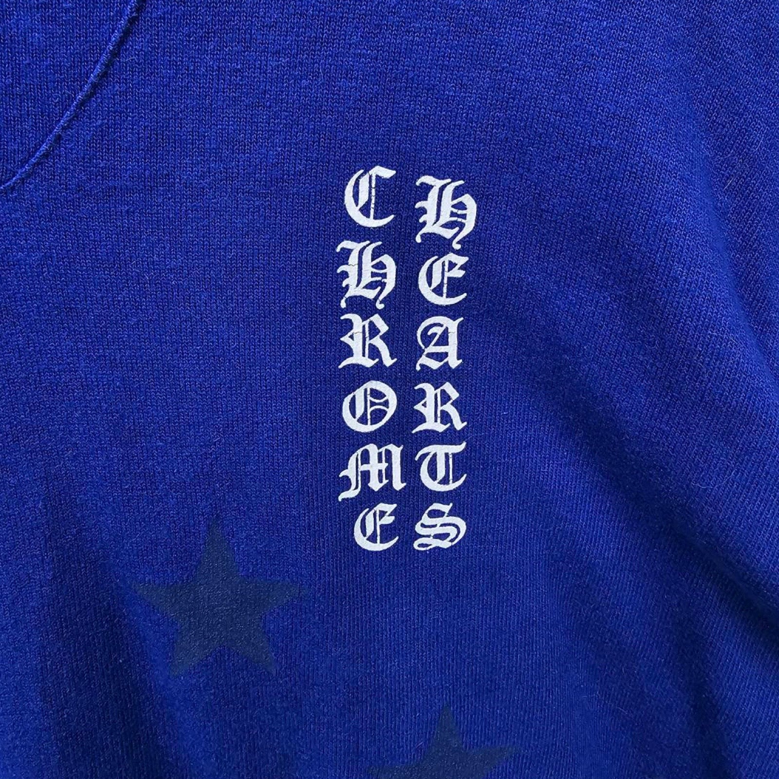 CHROME HEARTS Back Scroll Logo Star Print Long Sleeve Sweat Shirt Size L