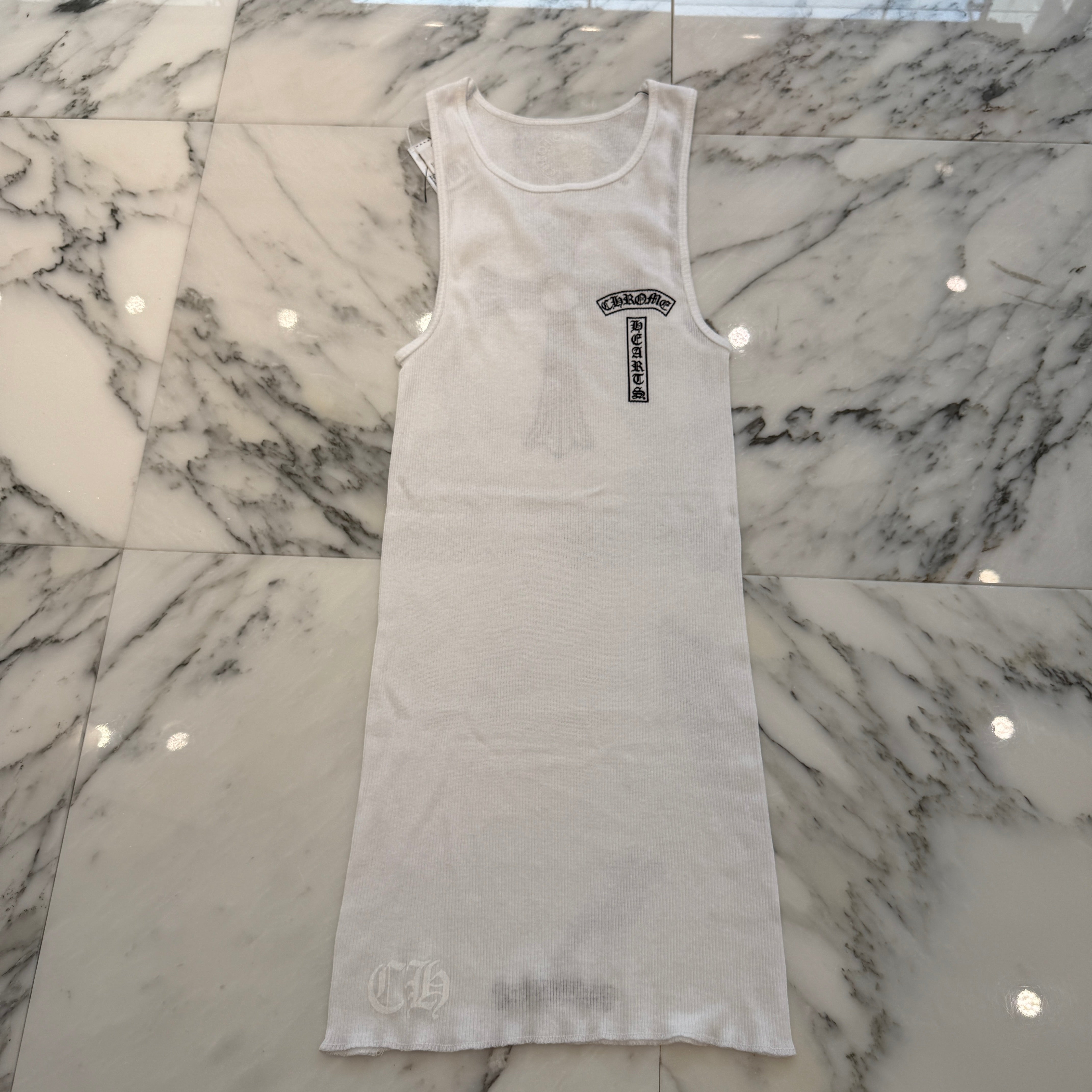 CHROME HEARTS T Bar Logo Back Cross Print Tank Top Size M クロム