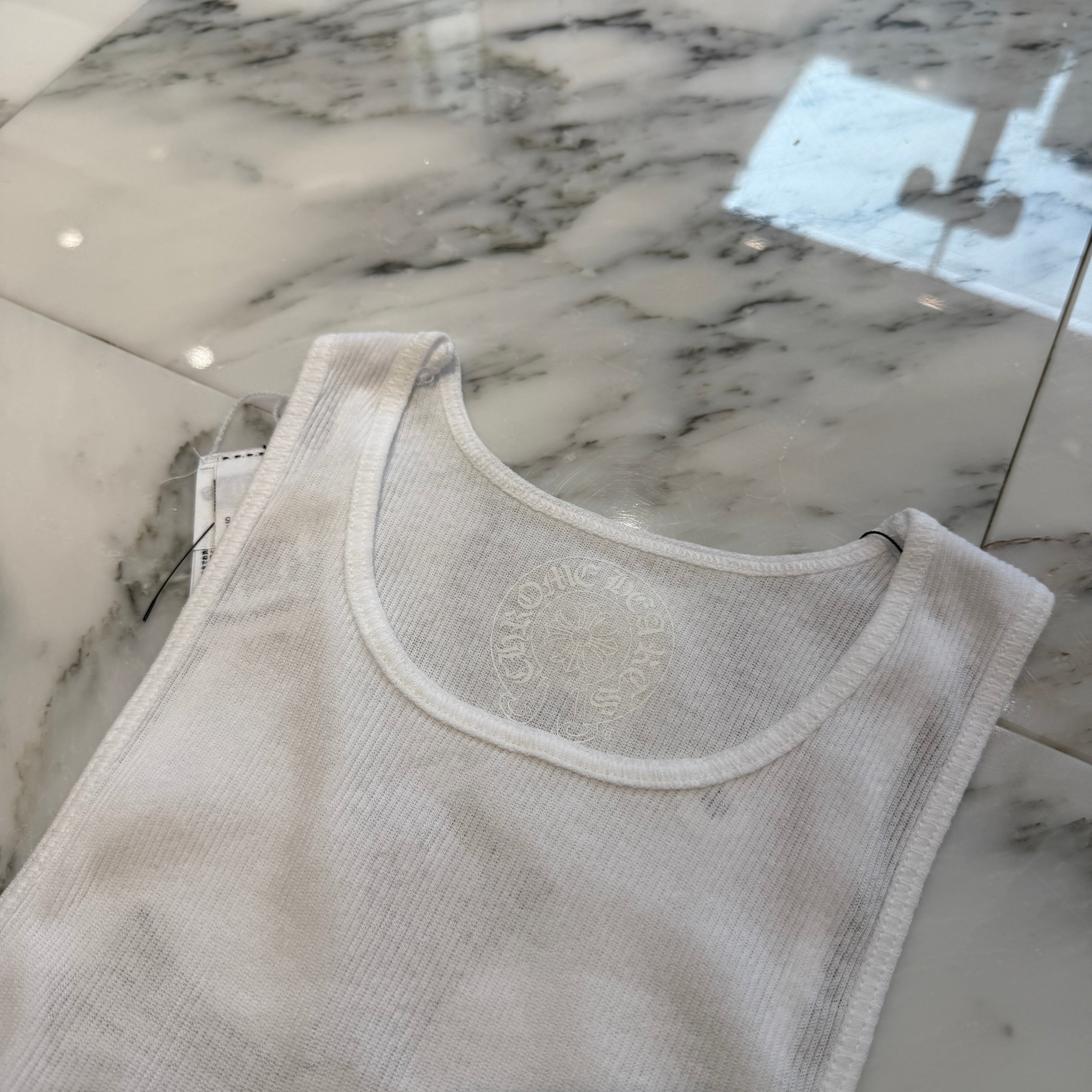 CHROME HEARTS T Bar Logo Back Cross Print Tank Top Size XL クロムハーツ Tバーロゴ バッククロスプリント タンクトップ サイズXL