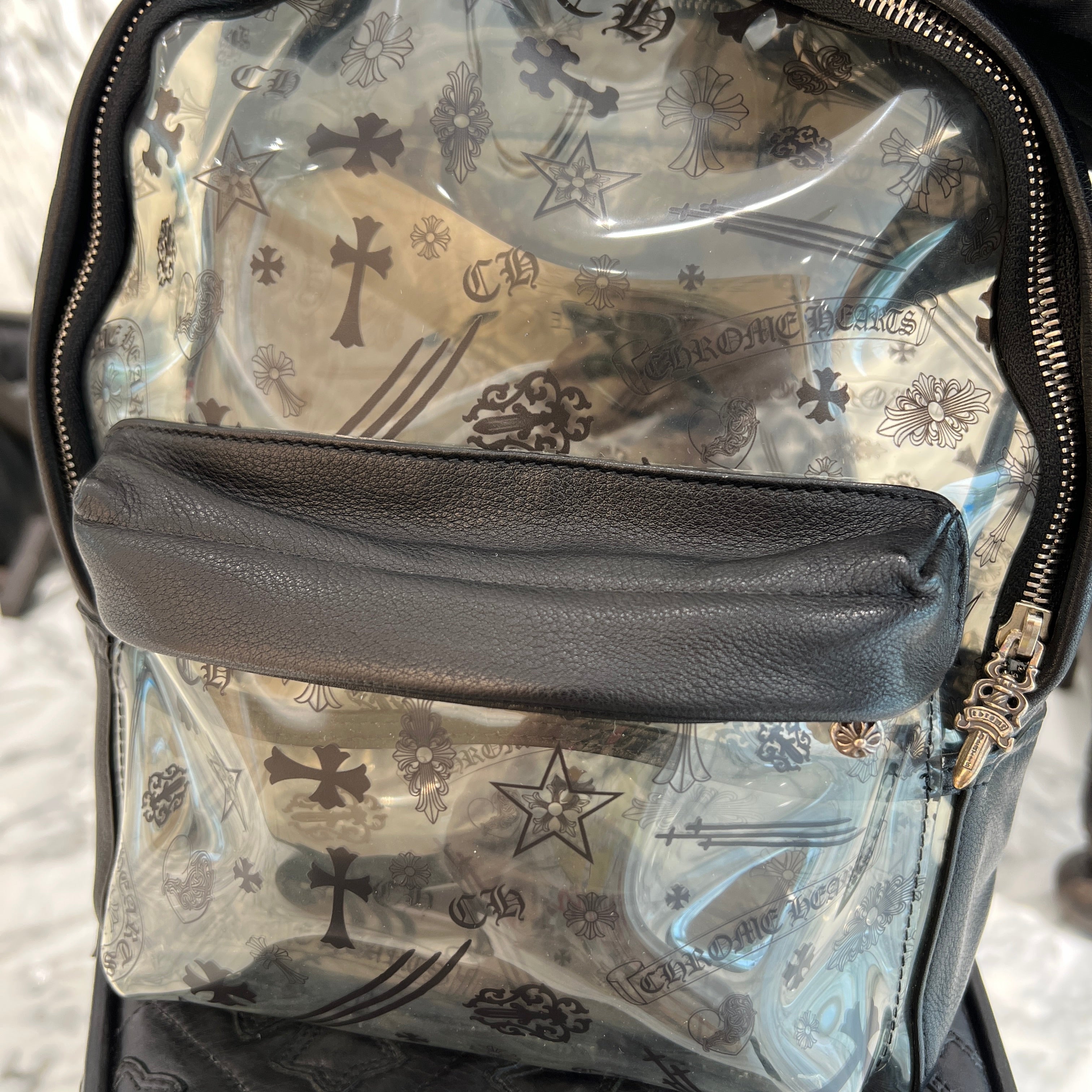 CHROME HEARTS PVC Leather Multi Logo Print Back Pack クロムハーツ PVC素材 レザー マルチロゴプリント バックパック
