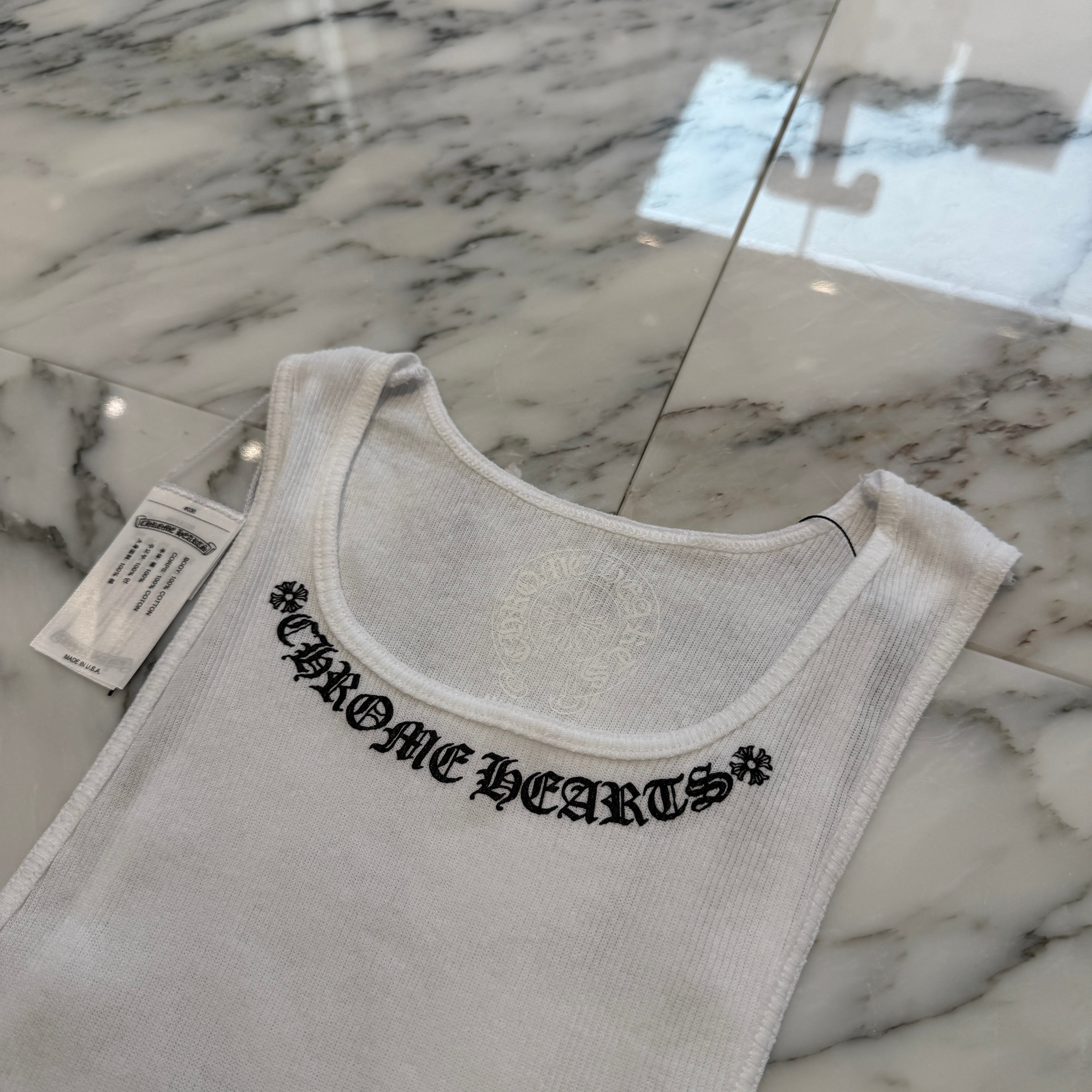 CHROME HEARTS Neck Logo Back GIRLS Print Tank Top Size L クロム