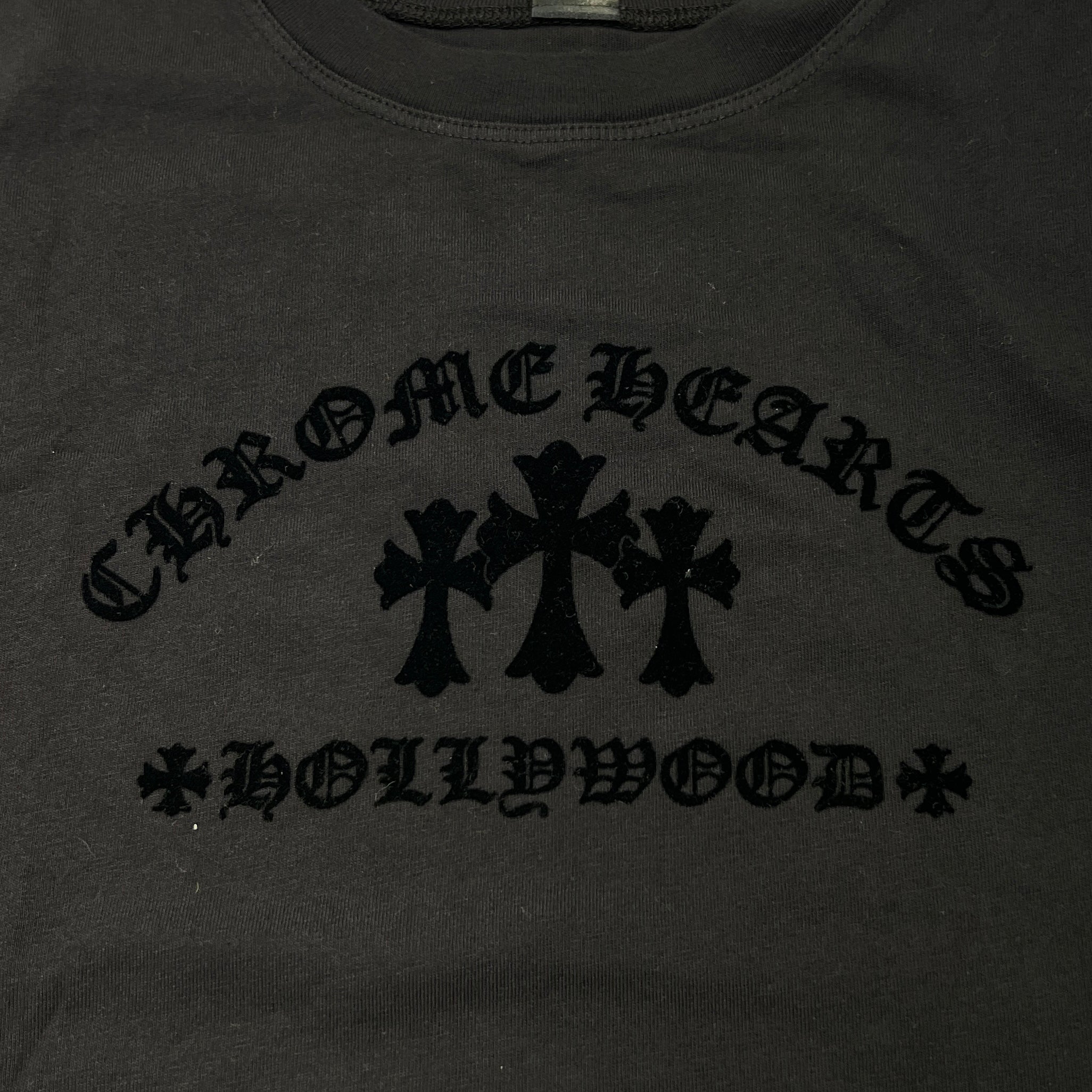 CHROME HEARTS Y NOT King Taco 3 Cemetery Cross Flock Print Sleeveless Tee Size XS クロムハーツ ワイノット キングタコ 3セメタリークロス フロッキーパッチ プリント ノースリーブTシャツ サイズXS