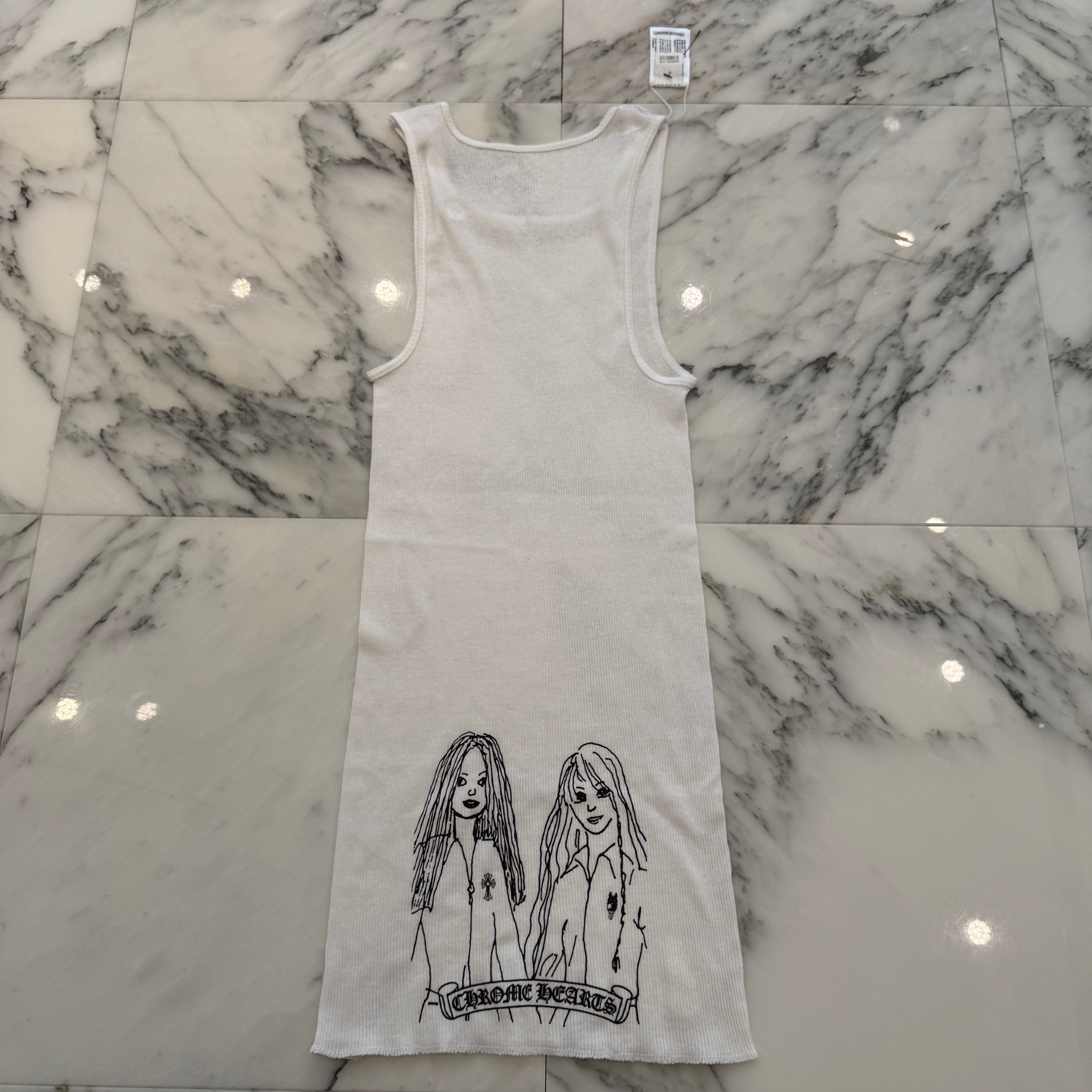 CHROME HEARTS Neck Logo Back GIRLS Print Tank Top Size M クロム