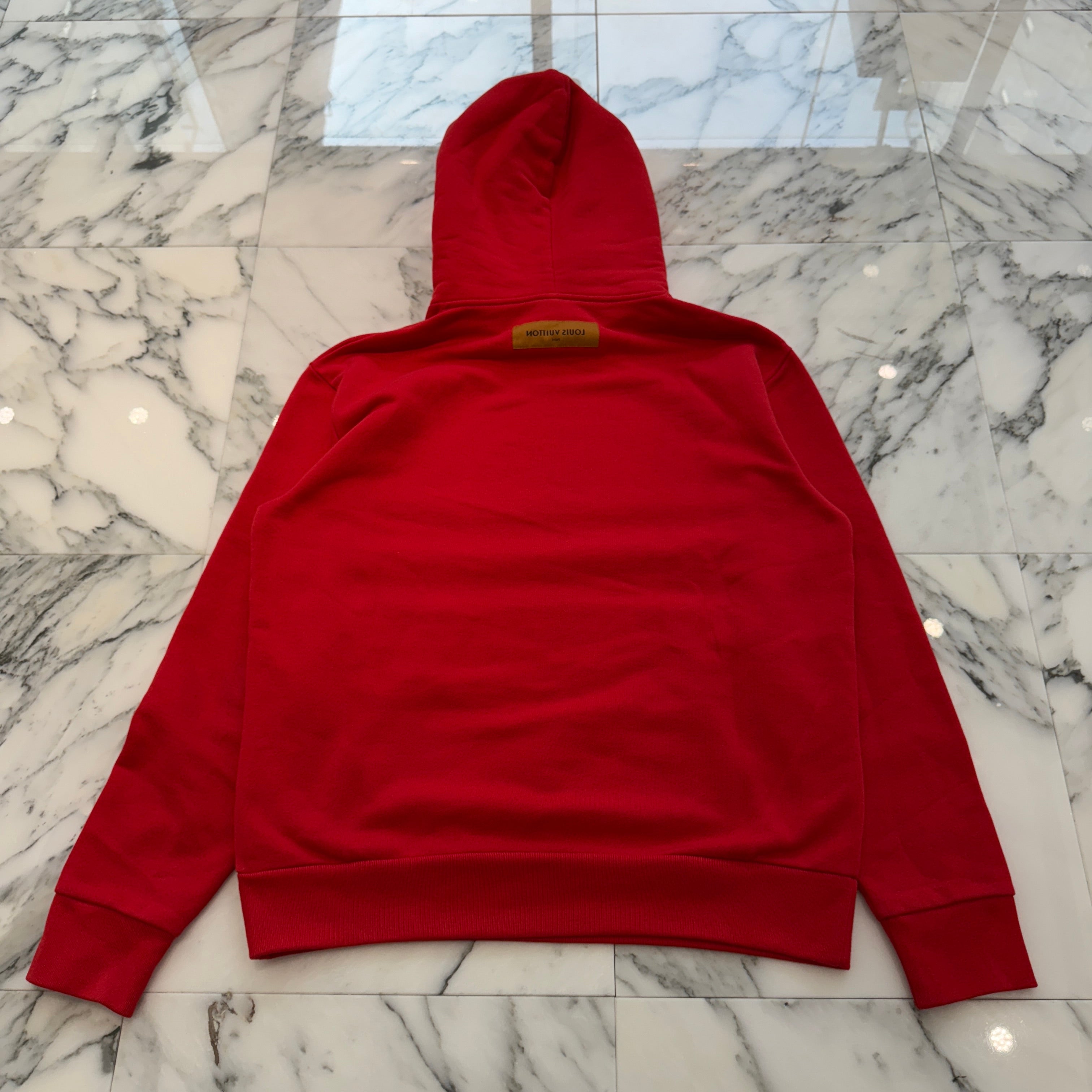 LOUIS VUITTON 2024SS Logo Print Cotton Pullover Hoodie 1AF380 Size M ルイヴィトン ロゴプリント コットン プルオーバーフーディー サイズM