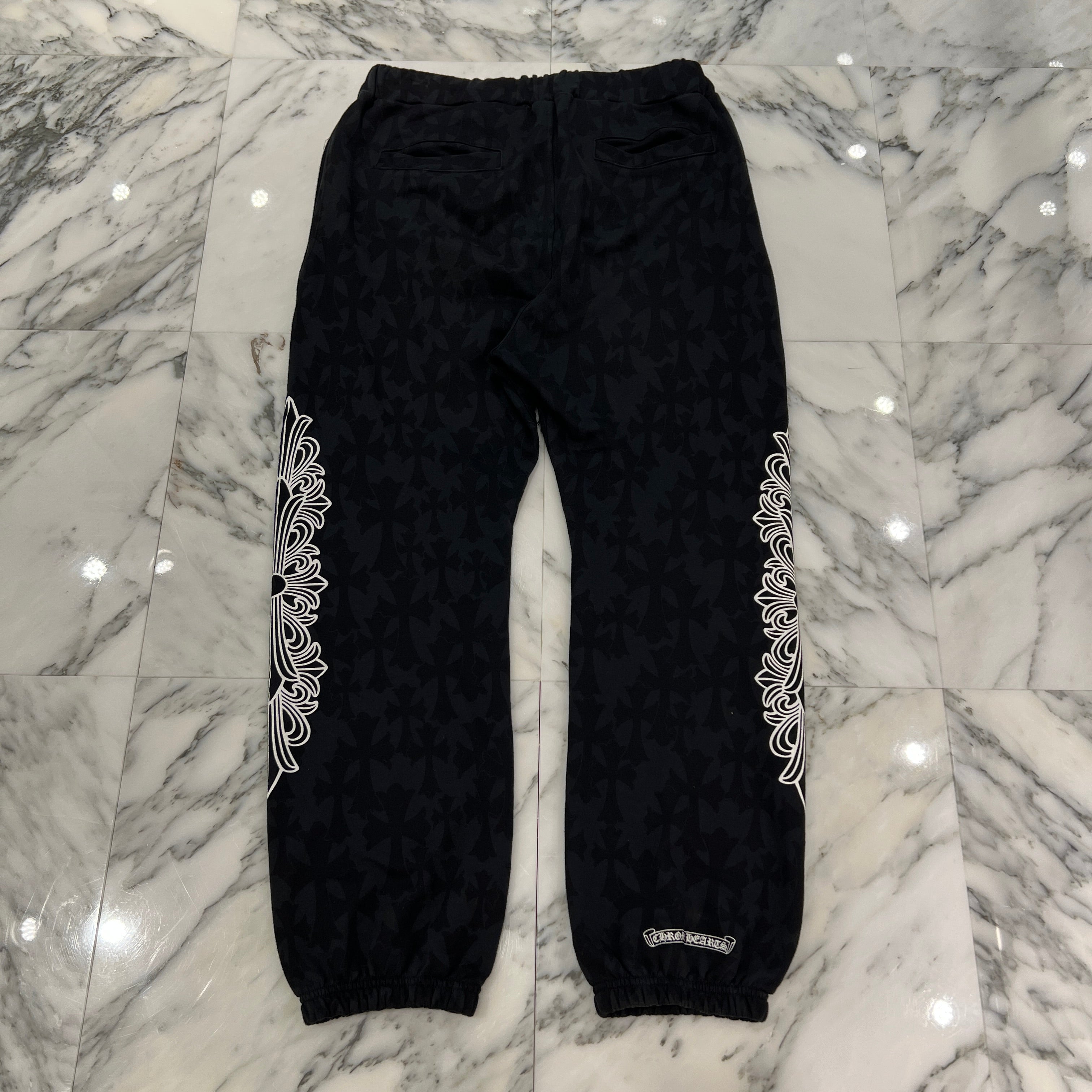 CHROME HEARTS 2024SS Graveyard Cemetery Cross Sweat Long Pants Size L クロムハーツ グレイブヤード セメタリークロス スウェットパンツ サイズL