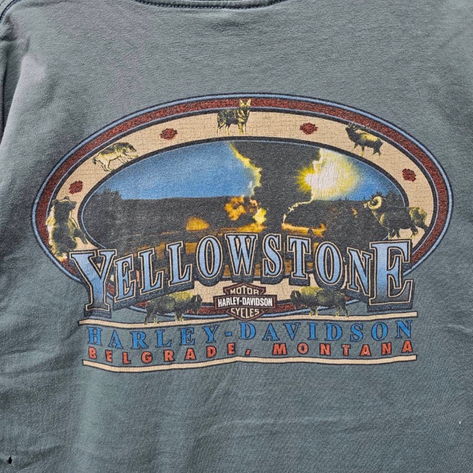 Vintage 90's Harley-Davidson "YELLOW STONE" 1997 S/S Tee Size XL