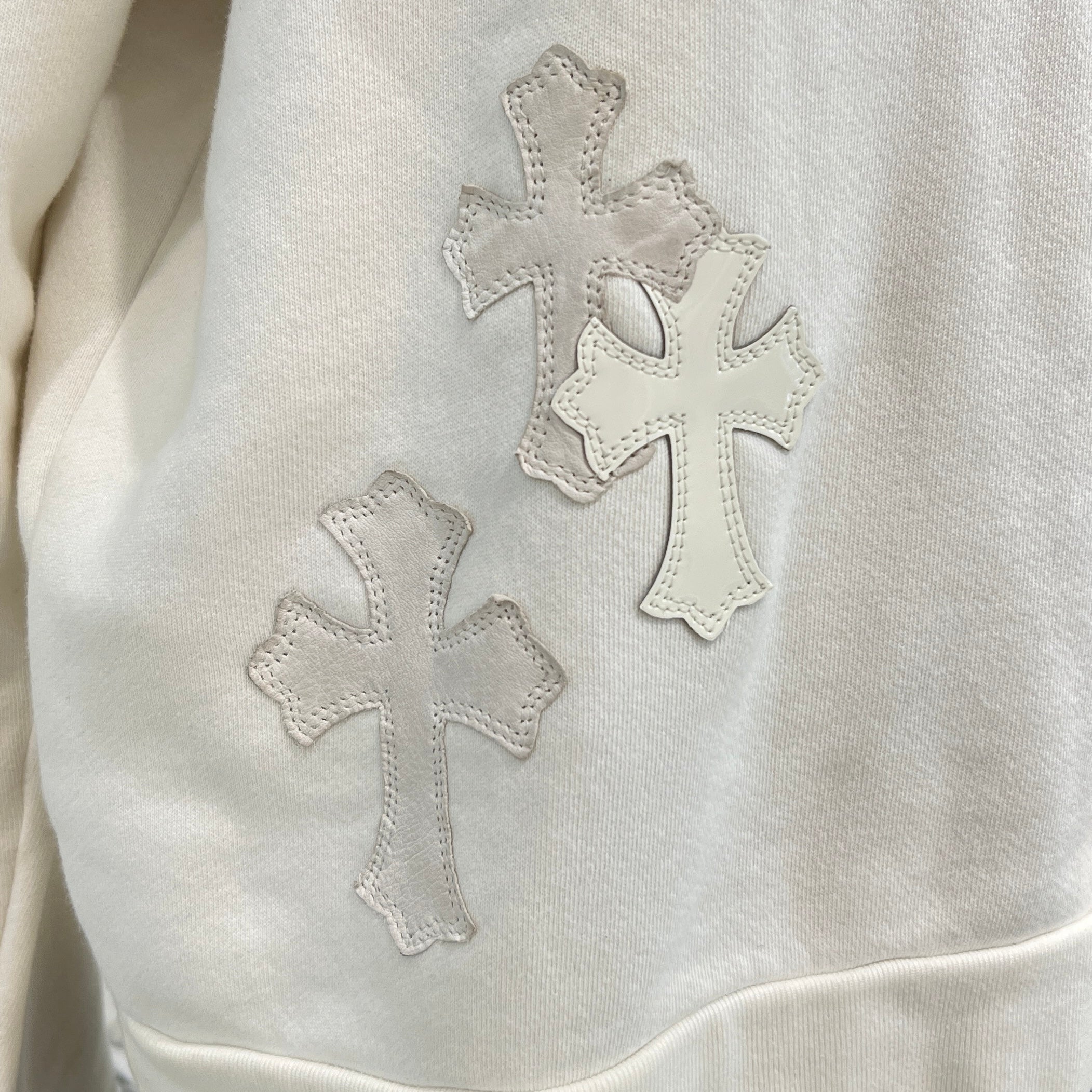 CHROME HEARTS Y NOT Multi Leather Cross Patch Sweatshirt Size XS クロムハーツ ワイノット マルチレザークロスパッチ スウェットシャツ サイズXS