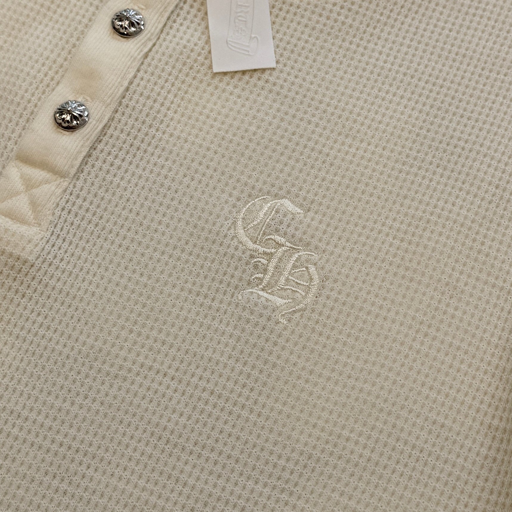 CHROME HEARTS Y NOT CH Embroidery Henry Neck Tee Size L クロムハーツ ワイノット CH刺繍 ヘンリーネック Tシャツ サイズL