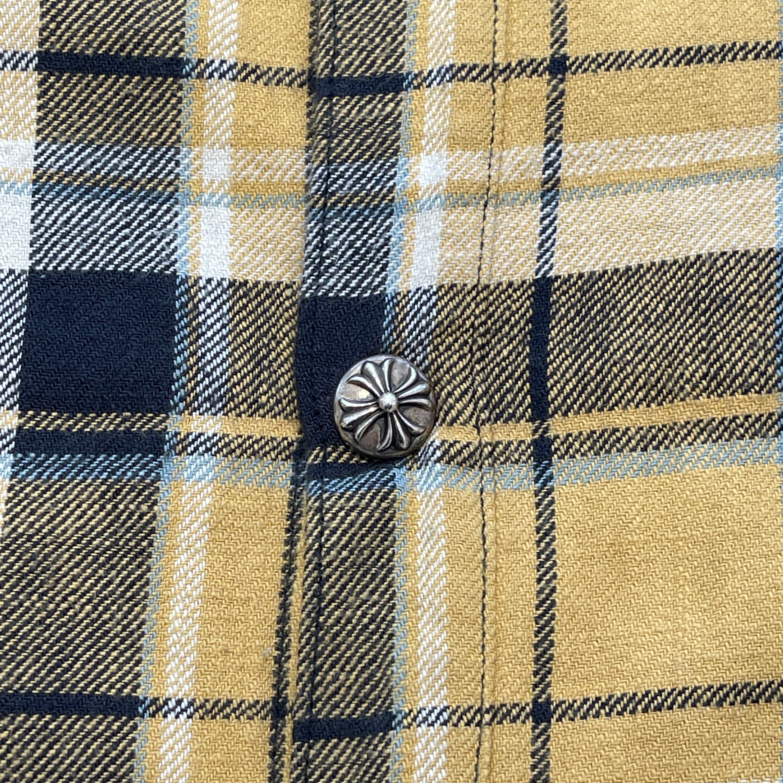 CHROME HEARTS Y NOT Workn Padded FLANNEL CHECK SHIRT JACKET Size L クロムハーツ ワイノット ワーキンパデッド フランネルチェック シャツジャケット サイズL