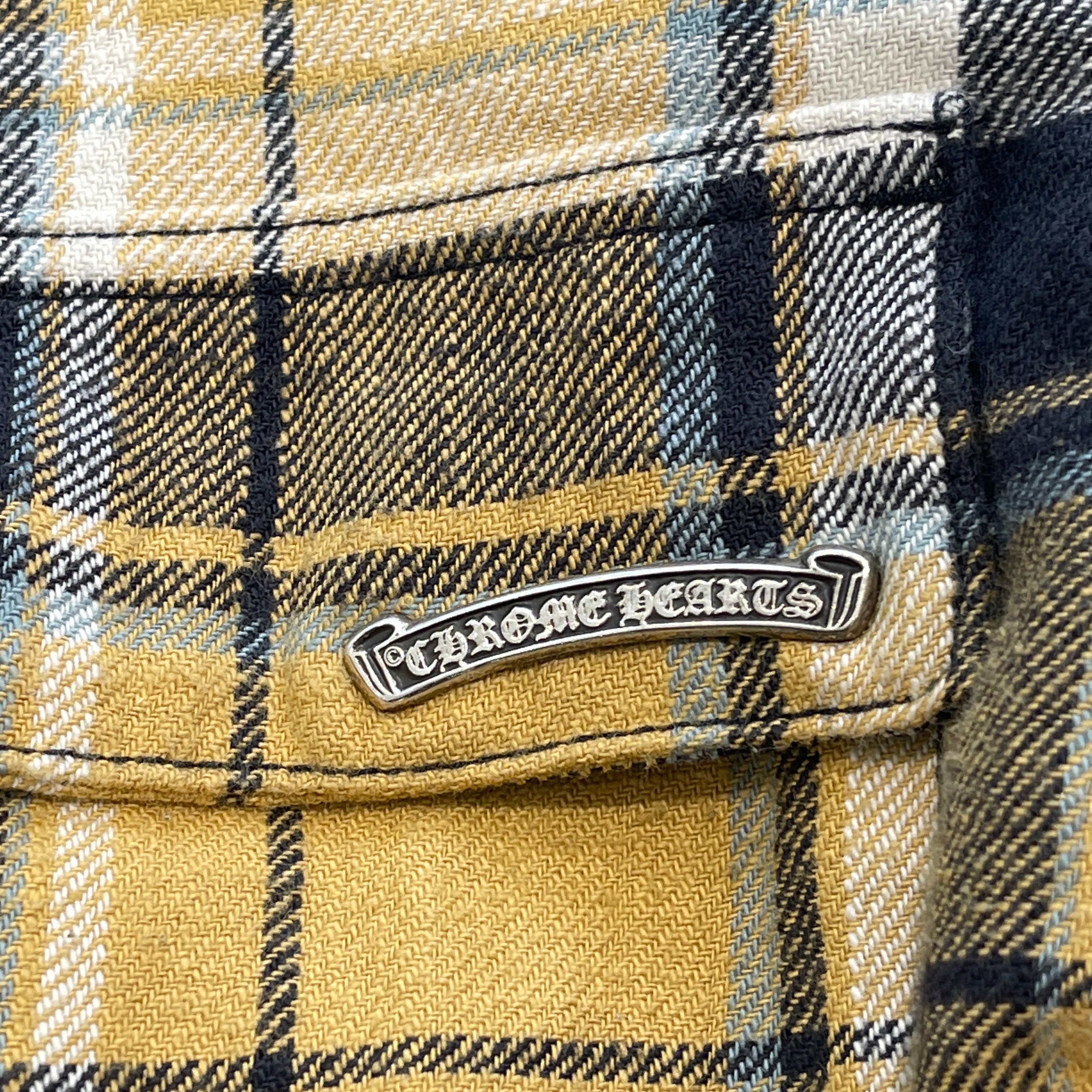 CHROME HEARTS Y NOT Workn Padded FLANNEL CHECK SHIRT JACKET Size L クロムハーツ ワイノット ワーキンパデッド フランネルチェック シャツジャケット サイズL