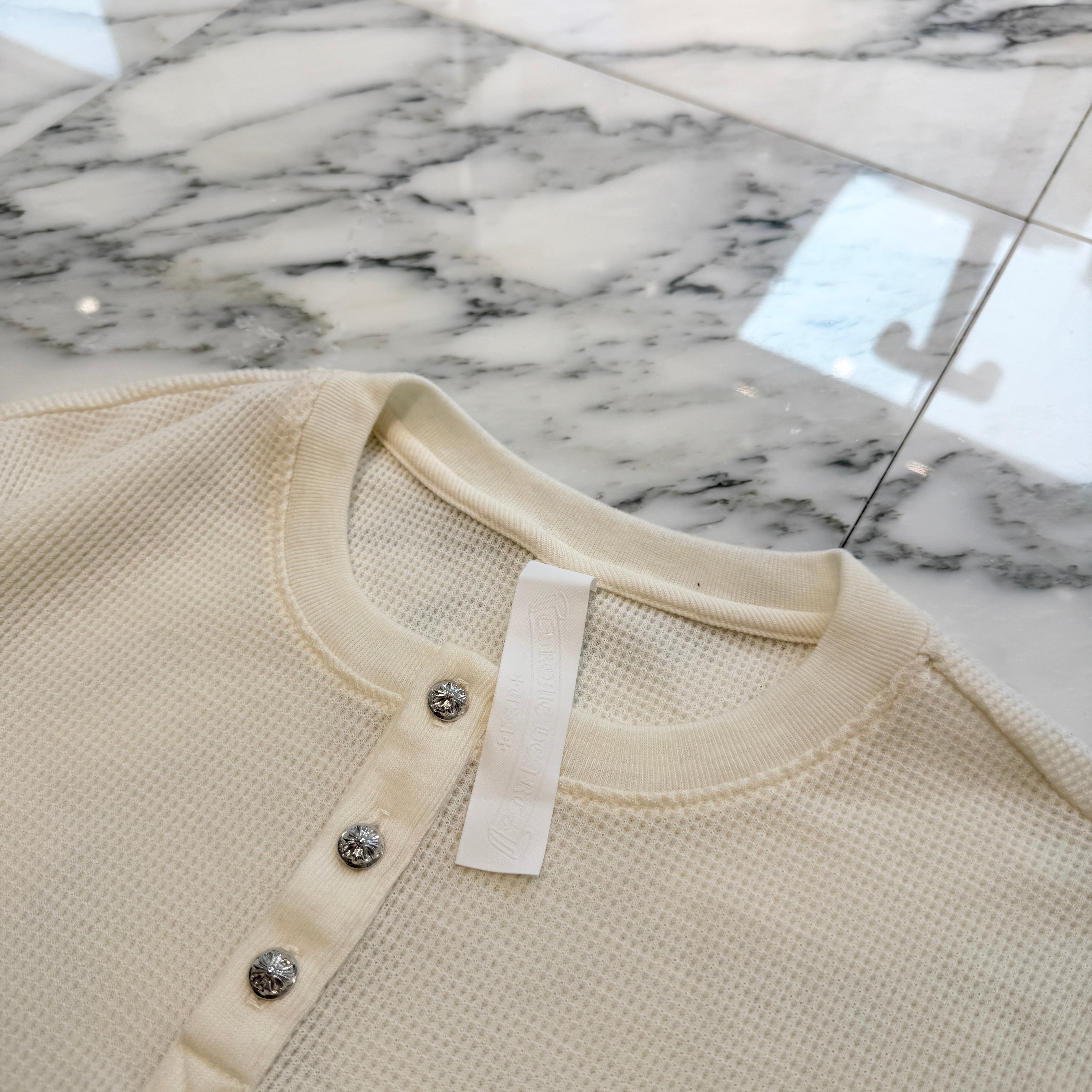 【美品】Chrome Hearts ヘンリーネック ロンT サイズL CHROME HEARTS Y NOT CH Embroidery Henry Neck Long Sleeve Tee