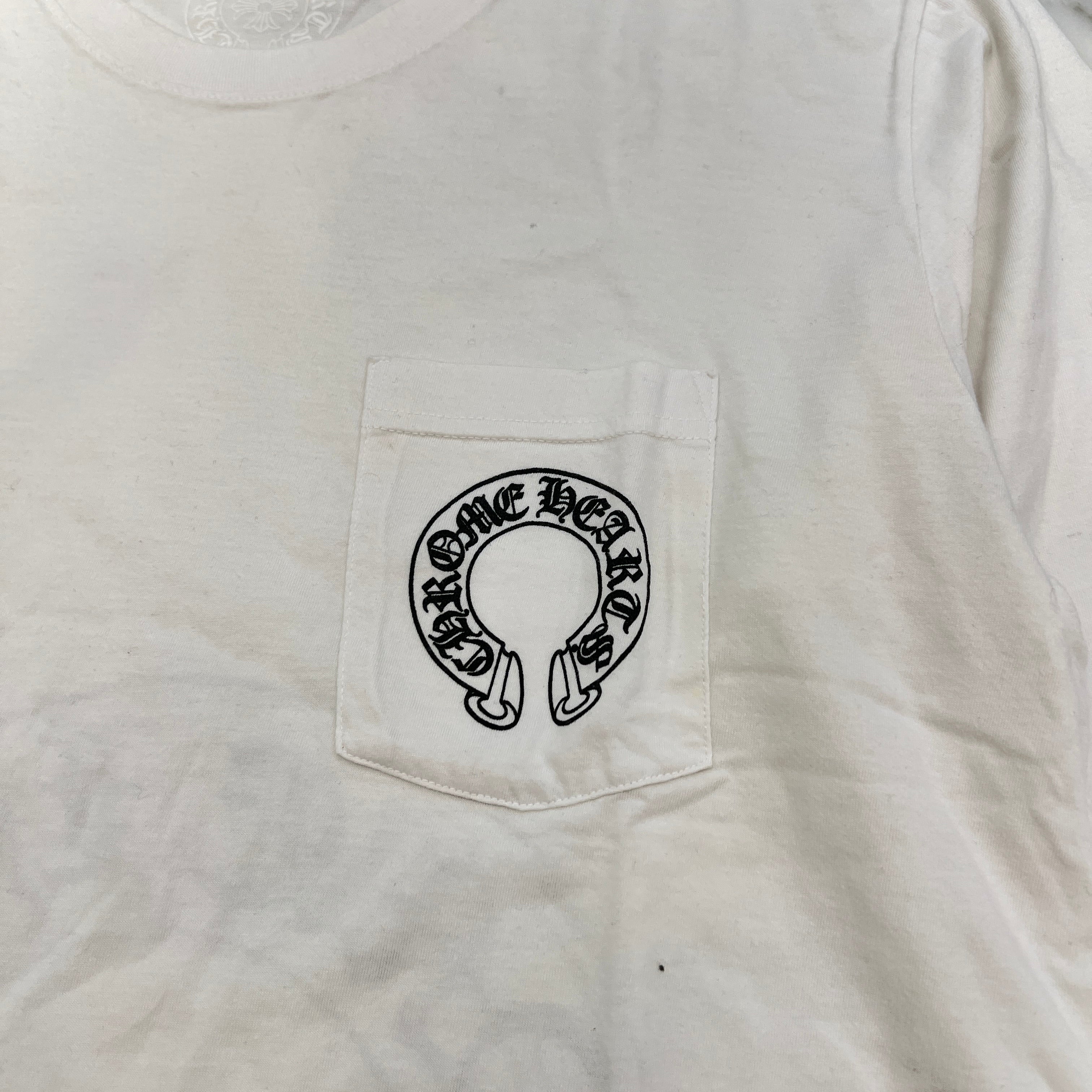 CHROME HEARTS Floral Cross Horseshoe Long Sleeve Tee Size L クロムハーツ フローラルクロス ホースシュー ロングスリーブTシャツ サイズL