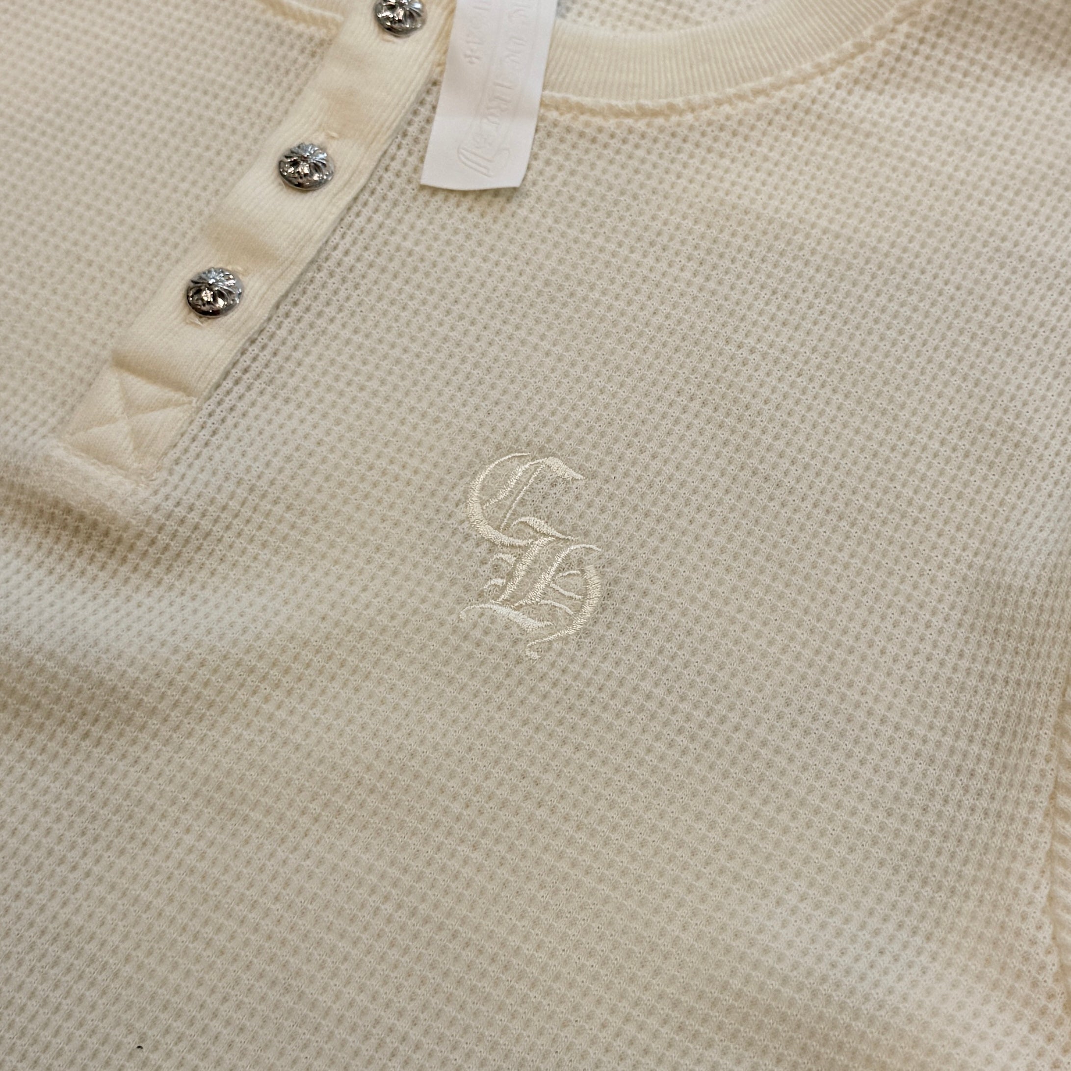 CHROME HEARTS Y NOT CH Embroidery Henry Neck Long Sleeve Tee Size S クロムハーツ ワイノット CH刺繍 ヘンリーネック ロングスリーブTシャツ サイズS