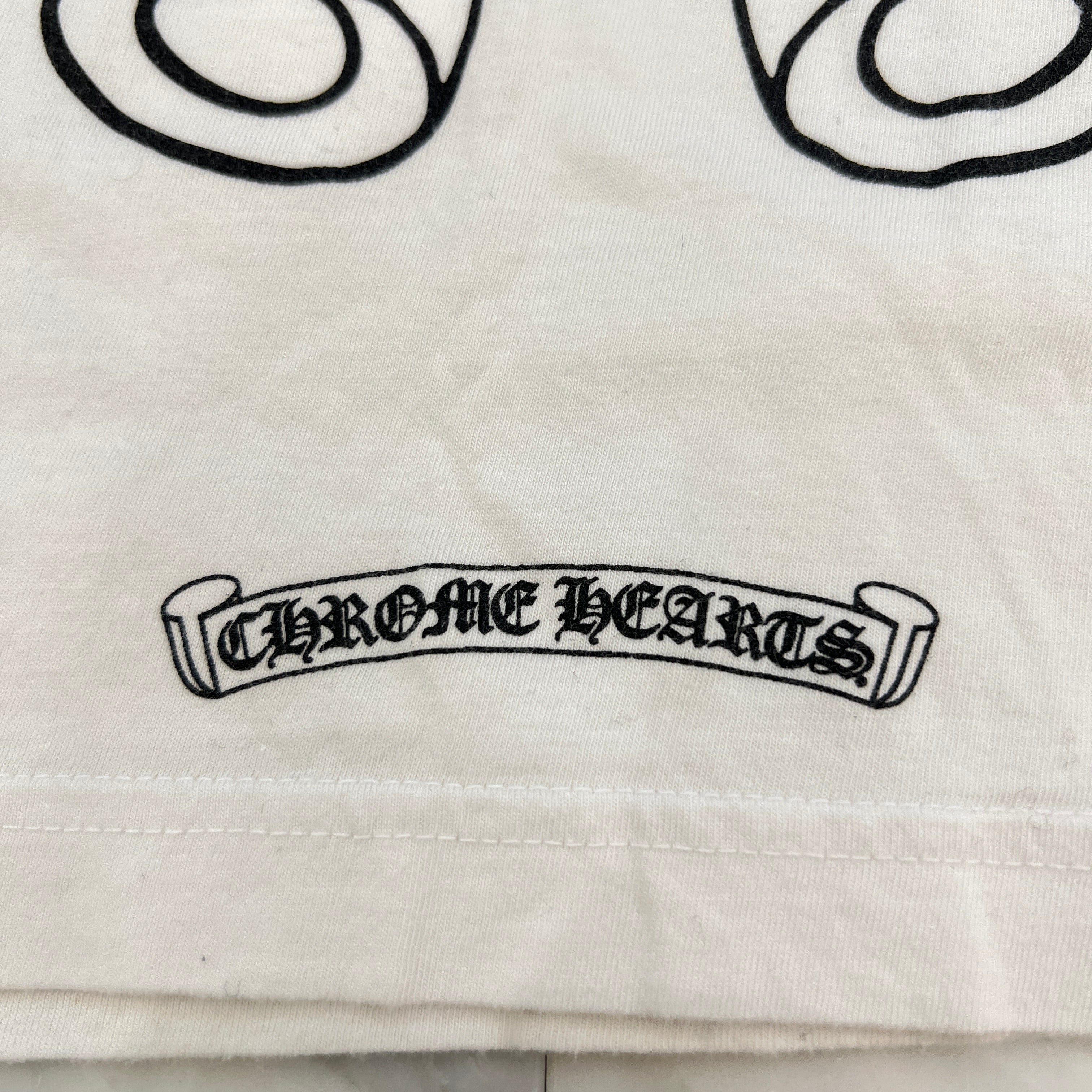 CHROME HEARTS Floral Cross Horseshoe Long Sleeve Tee Size L クロムハーツ フローラルクロス ホースシュー ロングスリーブTシャツ サイズL