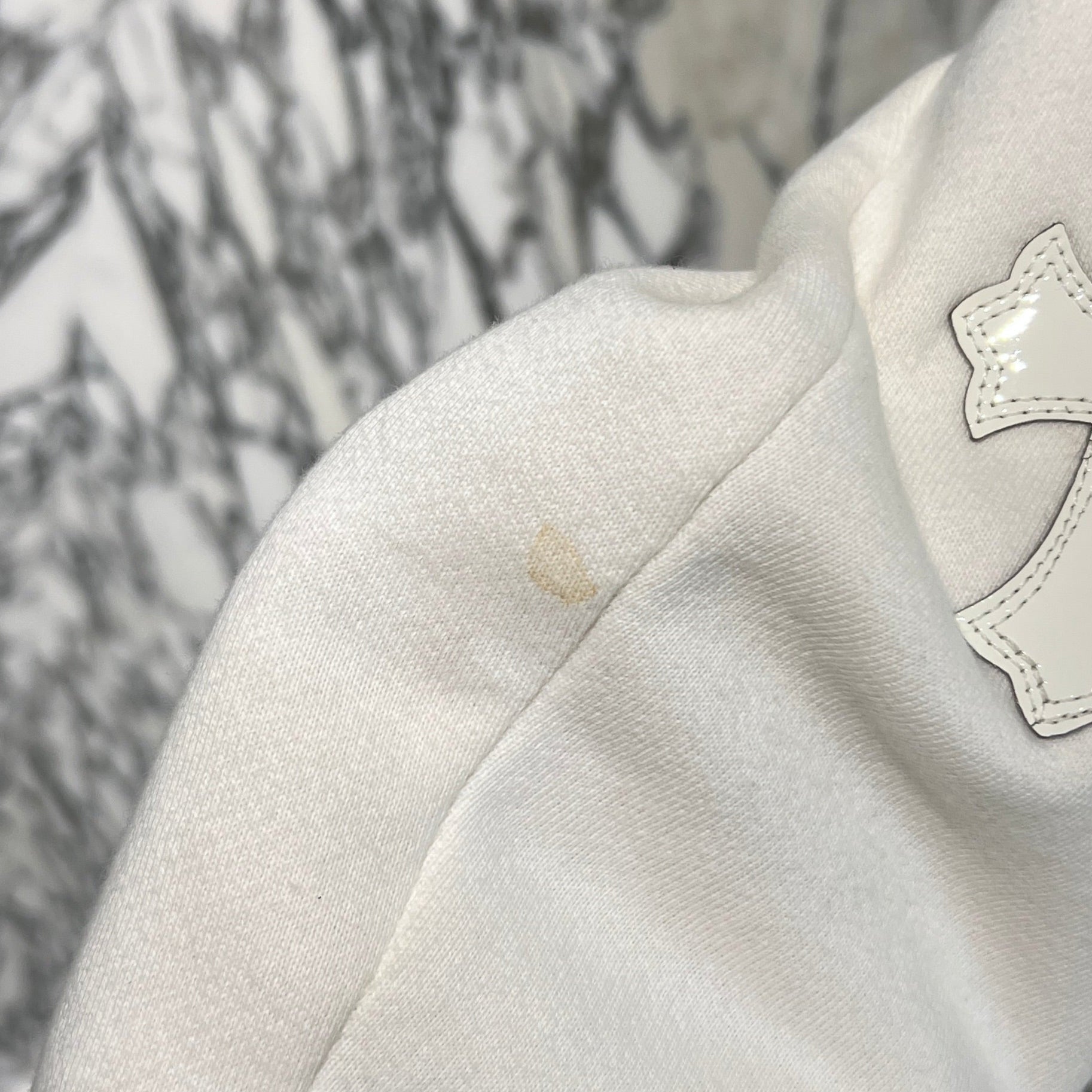 CHROME HEARTS Y NOT Multi Leather Cross Patch Sweatshirt Size XS クロムハーツ ワイノット マルチレザークロスパッチ スウェットシャツ サイズXS