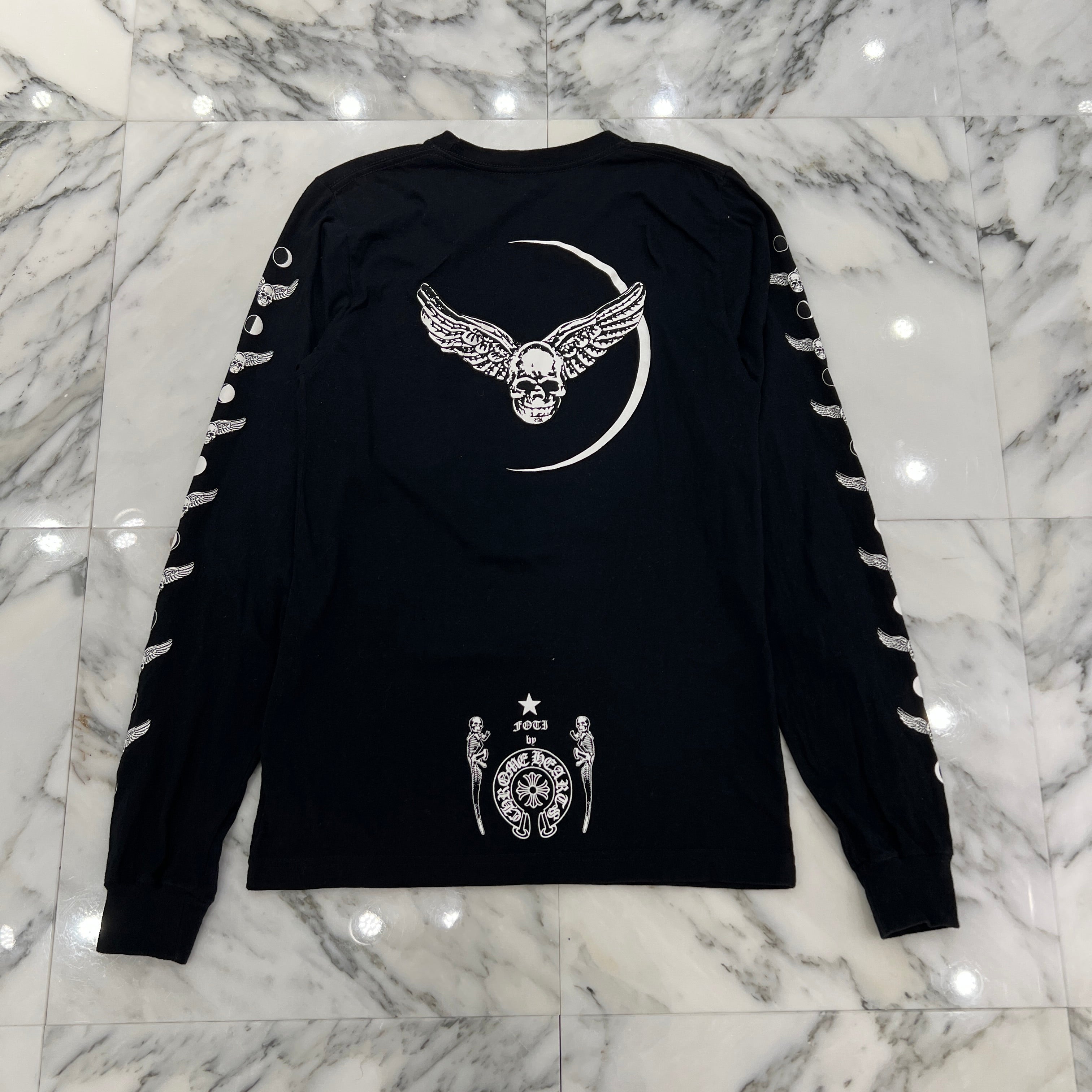 CHROME HEARTS FOTI Wing Crescent Moon Long Sleeve Tee Size S クロムハーツ フォティ ウイング クレセントムーン ロングスリーブTシャツ サイズS