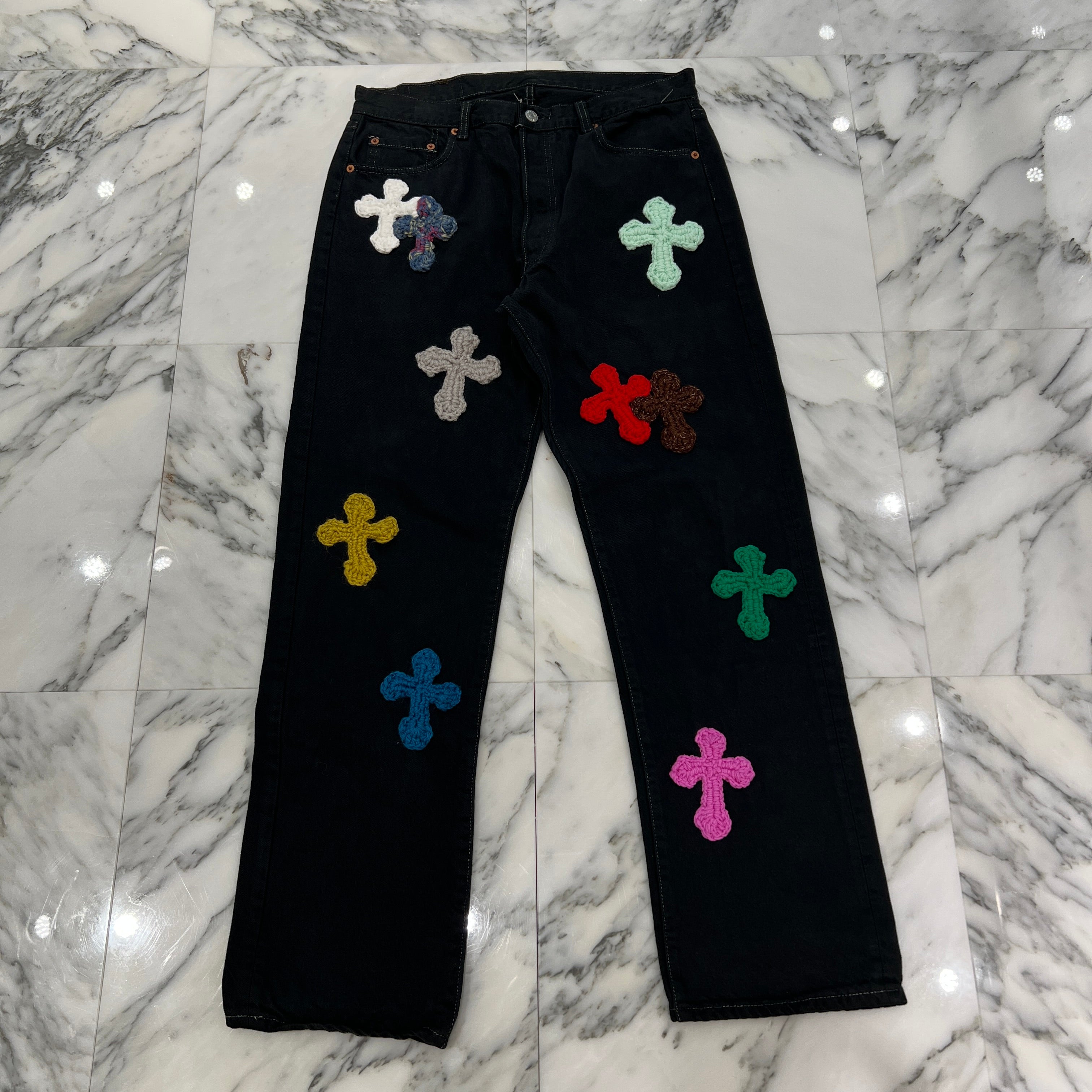 Y.A.R.N × Levi's 501 Body Knit Cross Denim Pants ヤーン×リーバイス 501 ボディ ニットクロス デニムパンツ