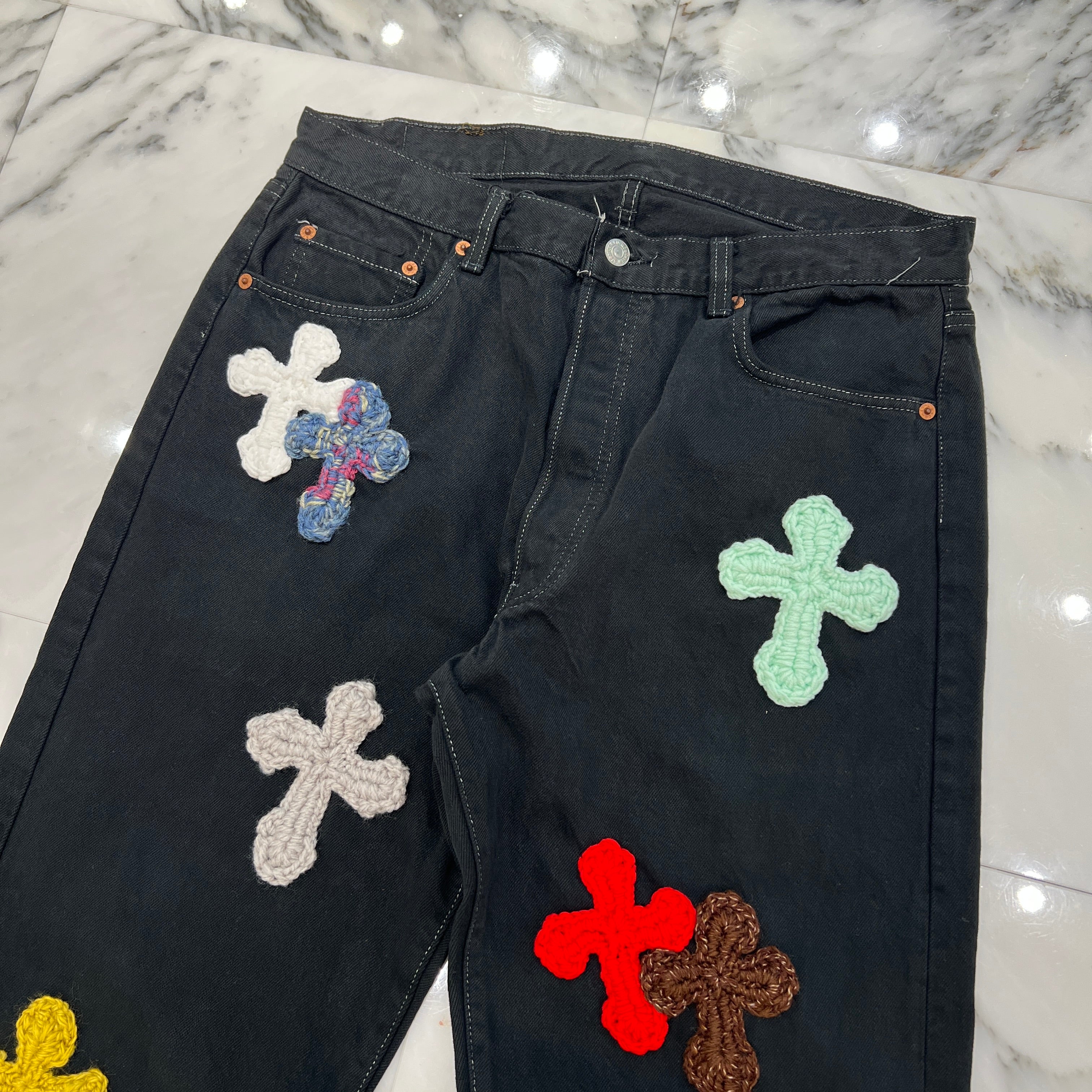 Y.A.R.N × Levi's 501 Body Knit Cross Denim Pants ヤーン×リーバイス 501 ボディ ニットクロス デニムパンツ