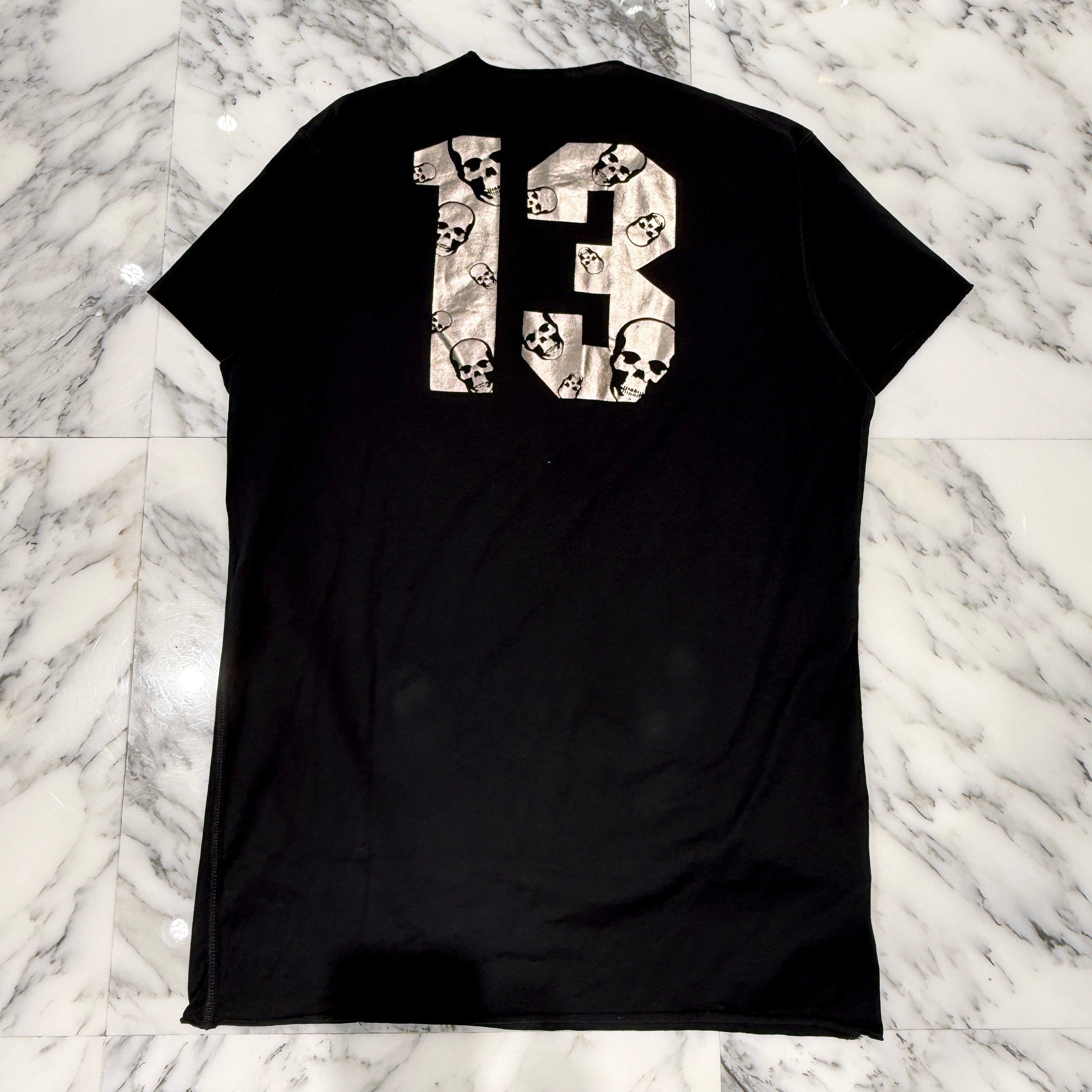 LUCIEN PELLAT-FINET スカルポロシャツ 13 lucien pellat-finet Skull Metalic 13 Logo Tee Size M