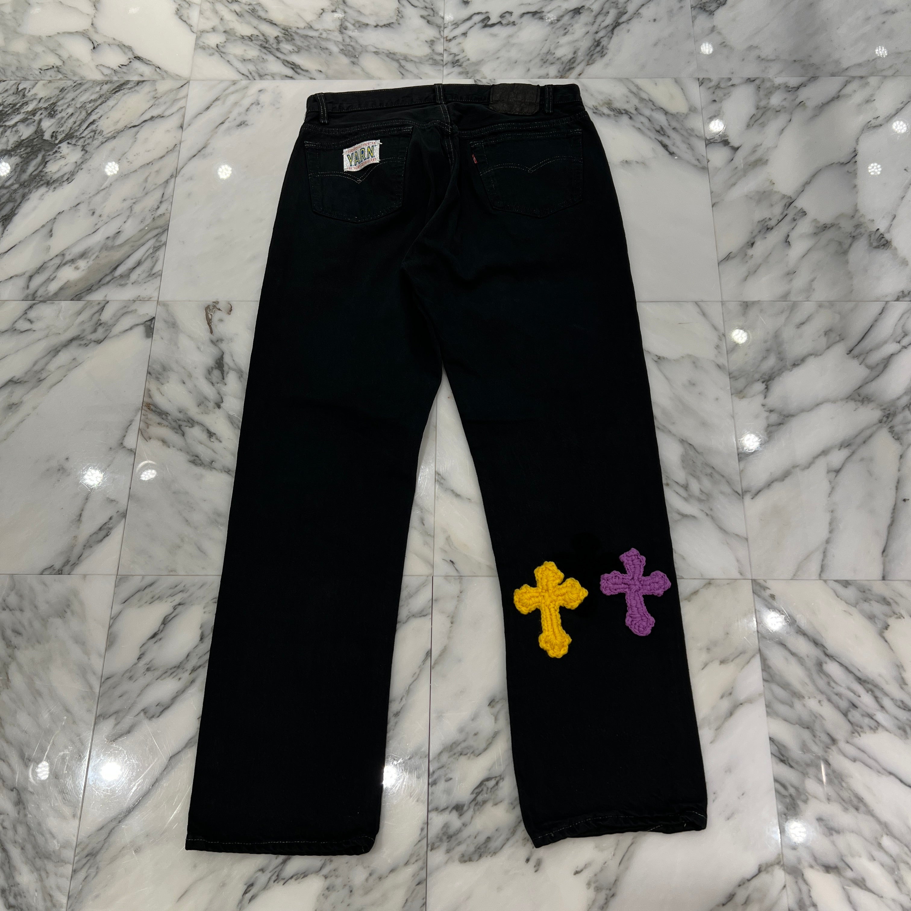 Y.A.R.N × Levi's 501 Body Knit Cross Denim Pants ヤーン×リーバイス 501 ボディ ニットクロス デニムパンツ