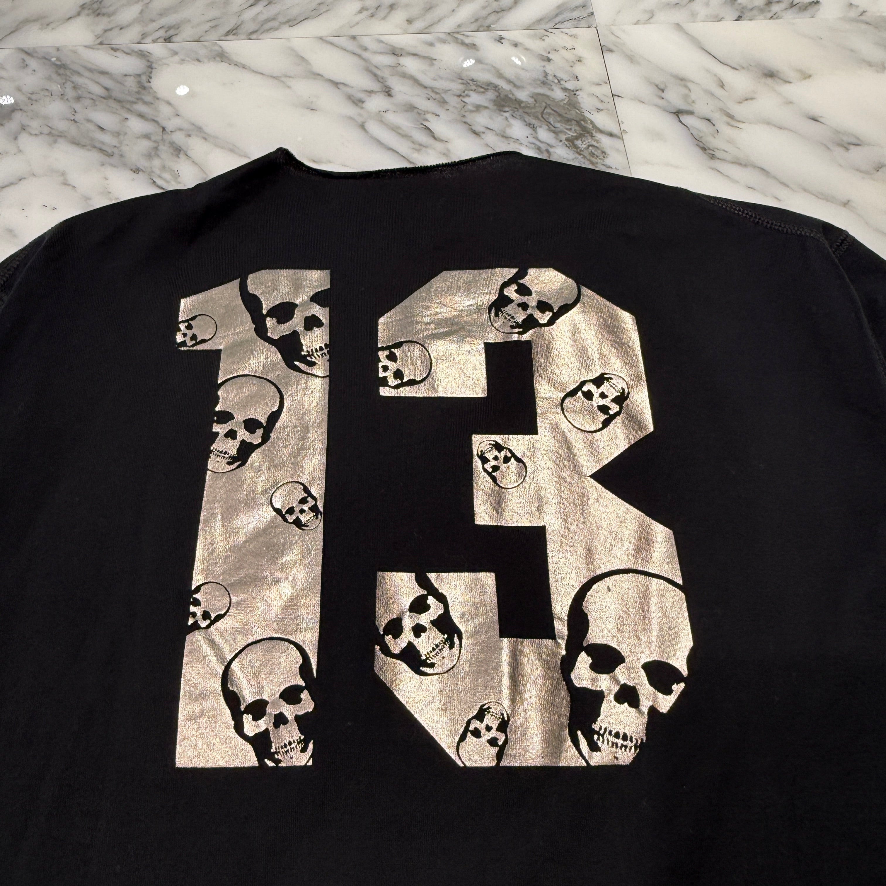 LUCIEN PELLAT-FINET スカルポロシャツ 13 lucien pellat-finet Skull Metalic 13 Logo Tee Size M