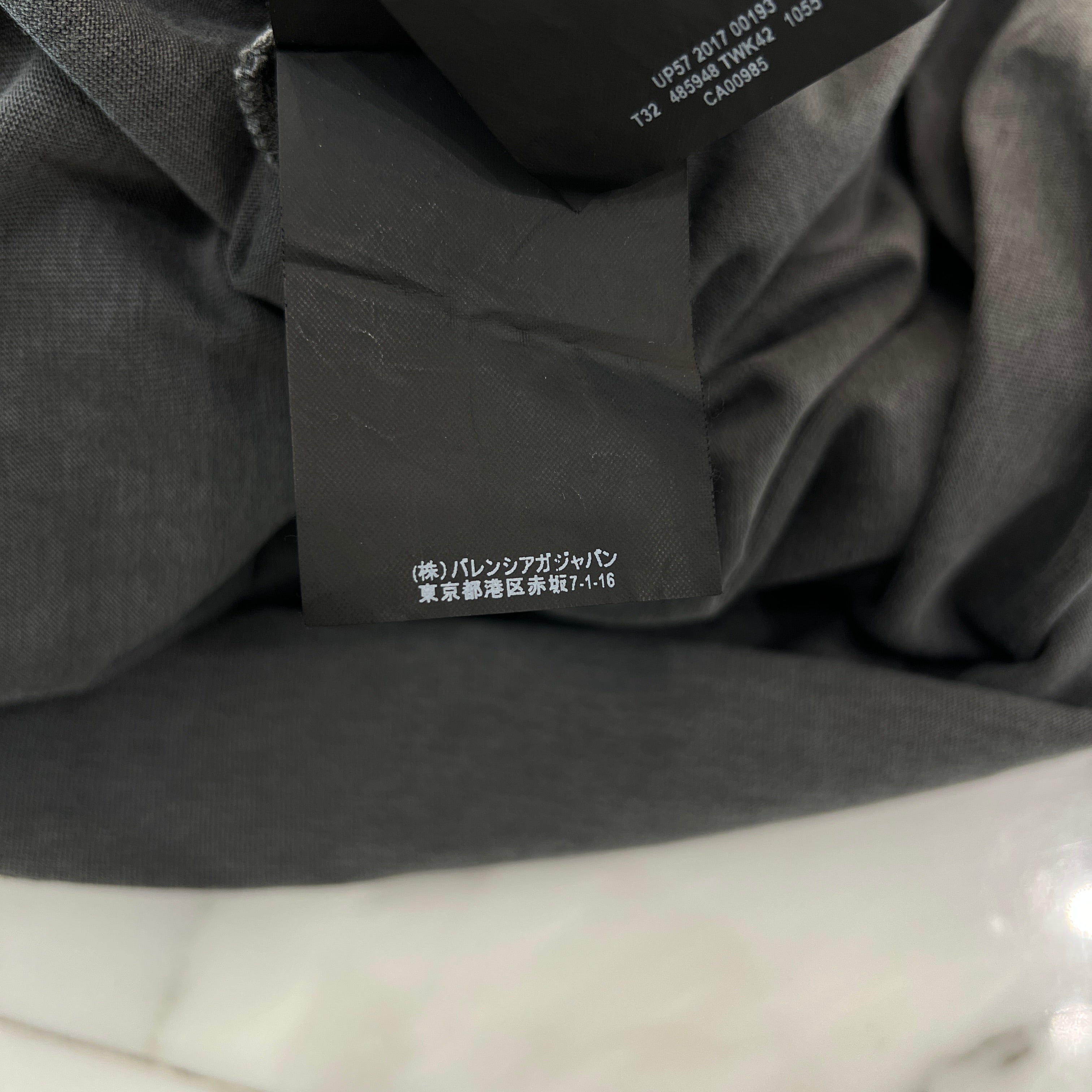 BALENCIAGA 2017SS Vintage HOMME Embroidery High Neck Long Sleeve Shirt 485948 TWK42 Size XS バレンシアガ ヴィンテージ加工 ホーム刺繍 ハイネック ロングスリーブ Tシャツ サイズXS