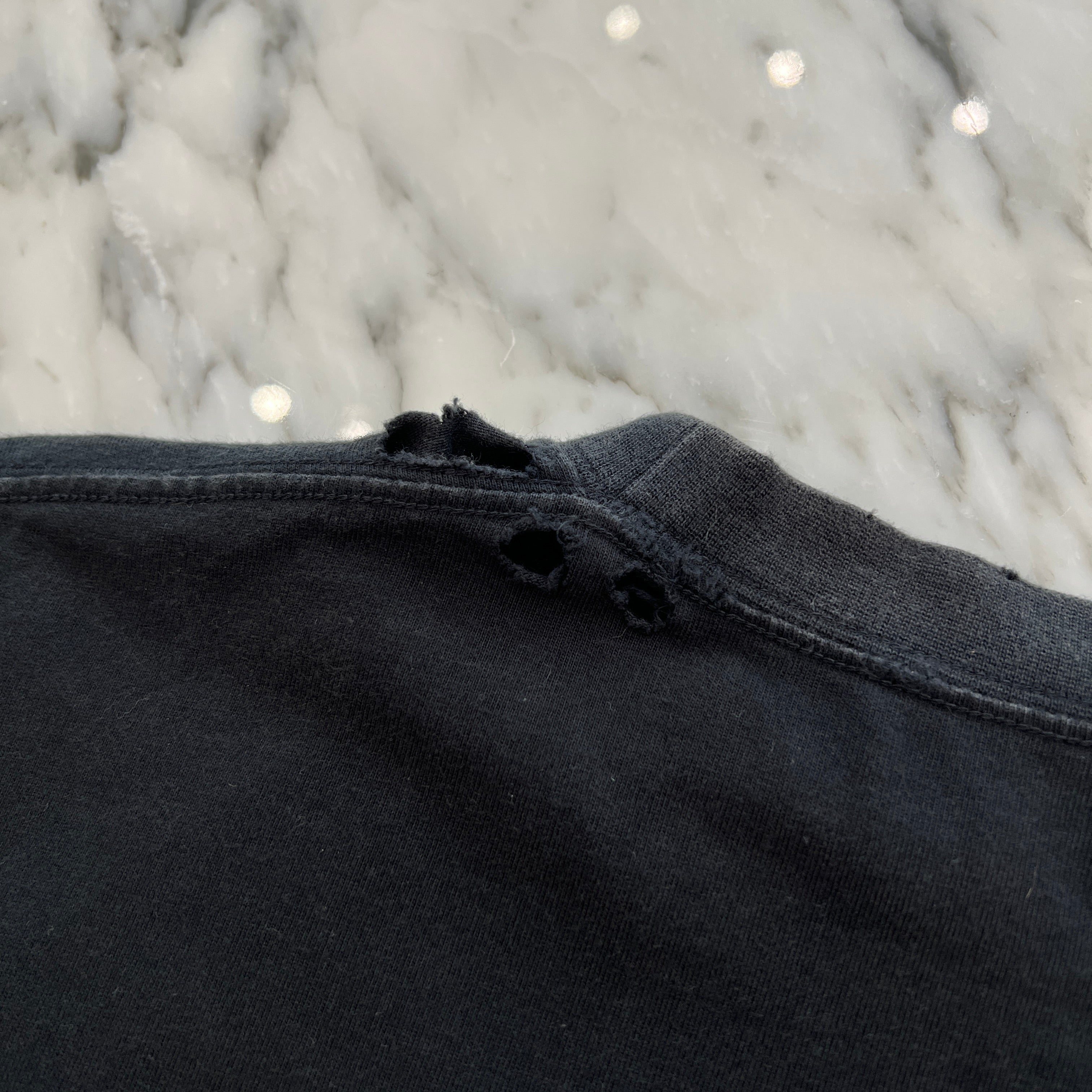 BALENCIAGA 2022SS Crushed Metal Logo Paint Tee 694575 TMV88 Size L バレンシアガ クラッシュ加工 メタルロゴ ペイント Tシャツ サイズL