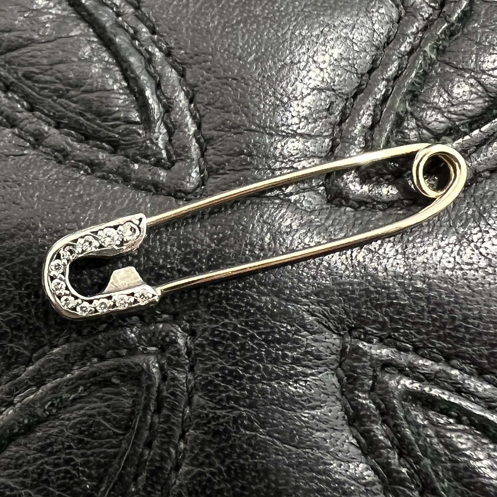 CHROME HEARTS Safety Pin Diamond Pendant Top クロムハーツ セーフティーピン ダイヤモンド ペンダントトップ シルバー925