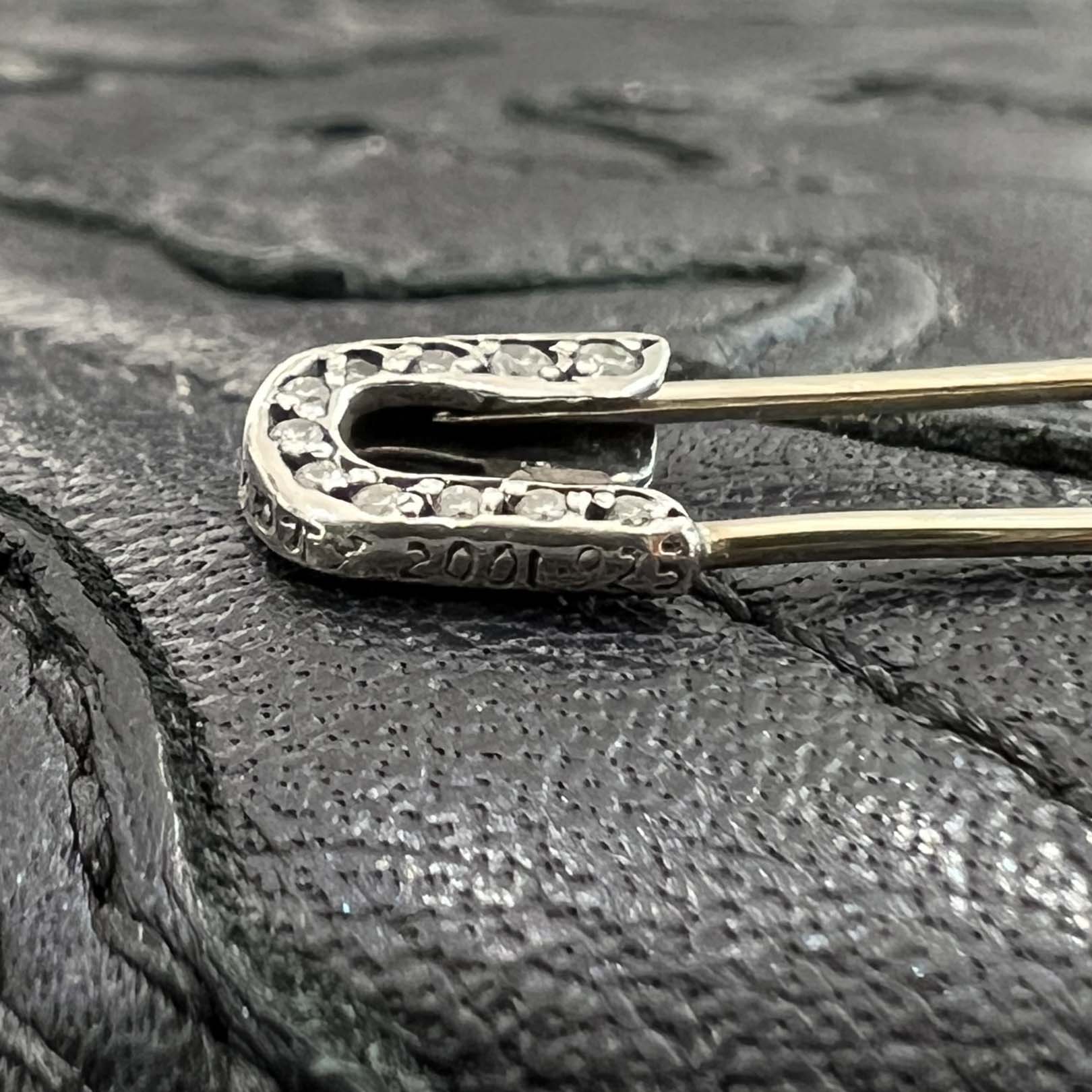 CHROME HEARTS Safety Pin Diamond Pendant Top クロムハーツ セーフティーピン ダイヤモンド ペンダントトップ シルバー925