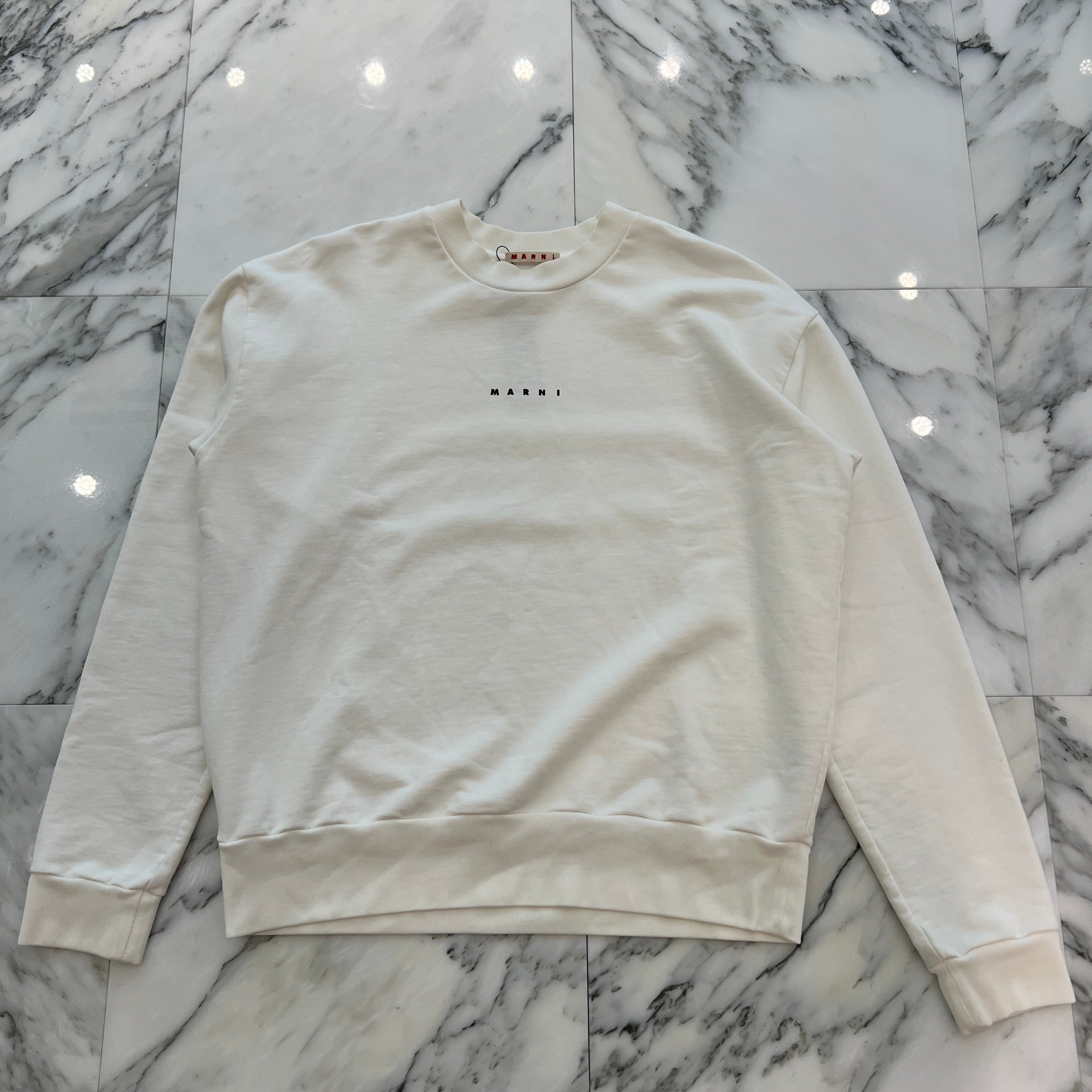 MARNI 2024AW Cotton Crew Neck Compact Logo Sweat Shirt FUMU0074P9 USCU87 Size 48 マルニ コットン クルーネック コンパクトロゴ スウェットシャツ サイズ48