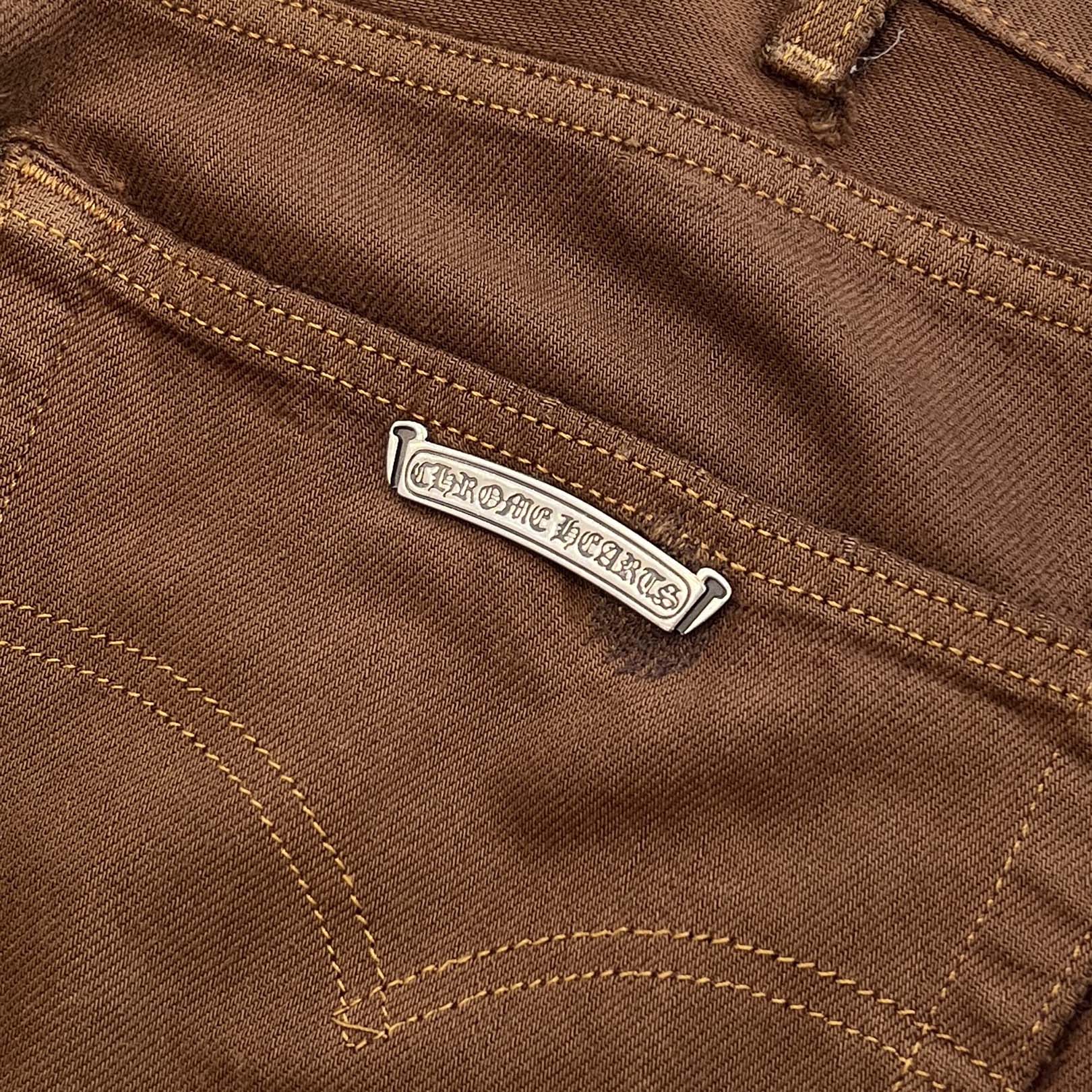 CHROME HEARTS Multi Leather Cross Patch Cross Ball Button Denim Pants Size 38 クロムハーツ マルチレザークロスパッチ クロスボールボタン デニムパンツ サイズ38