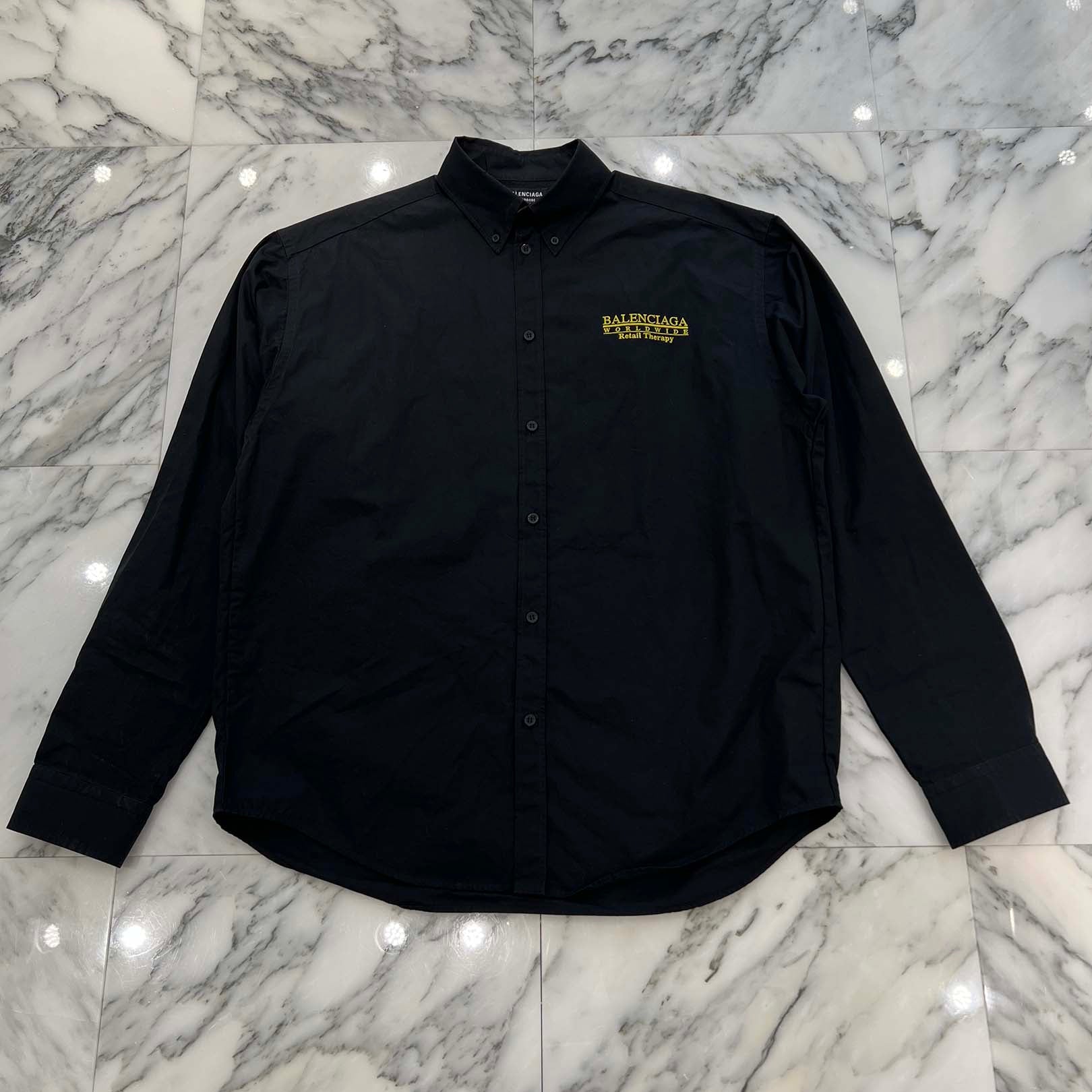 BALENCIAGA 2021SS Wardrobe Retail Therapy Shirt 675641 TYB18 Size 37 バレンシアガ ワードローブ リテールセラピー シャツ サイズ37