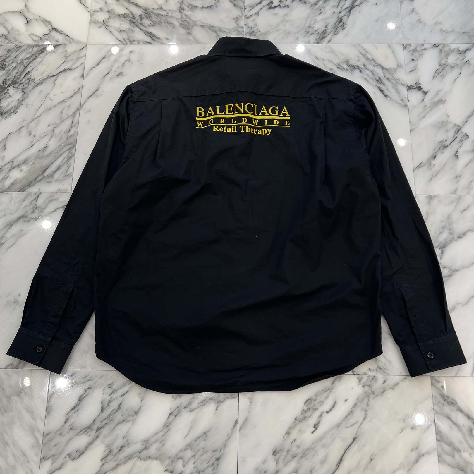 BALENCIAGA 2021SS Wardrobe Retail Therapy Shirt 675641 TYB18 Size 37 バレンシアガ ワードローブ リテールセラピー シャツ サイズ37