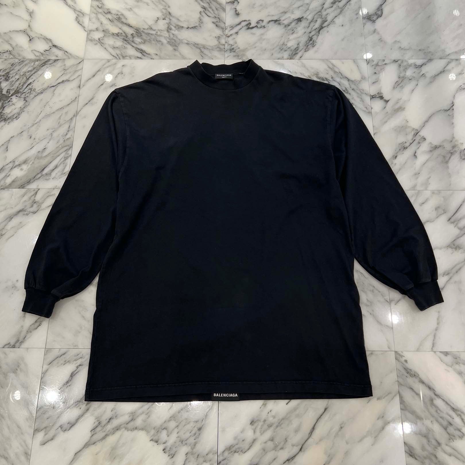 BALENCIAGA 2021SS Back Label Oversized Long Sleeve Tee 693949 TMVC1 Size L バレンシアガ バックラベル オーバーサイズ ロングスリーブTシャツ サイズL