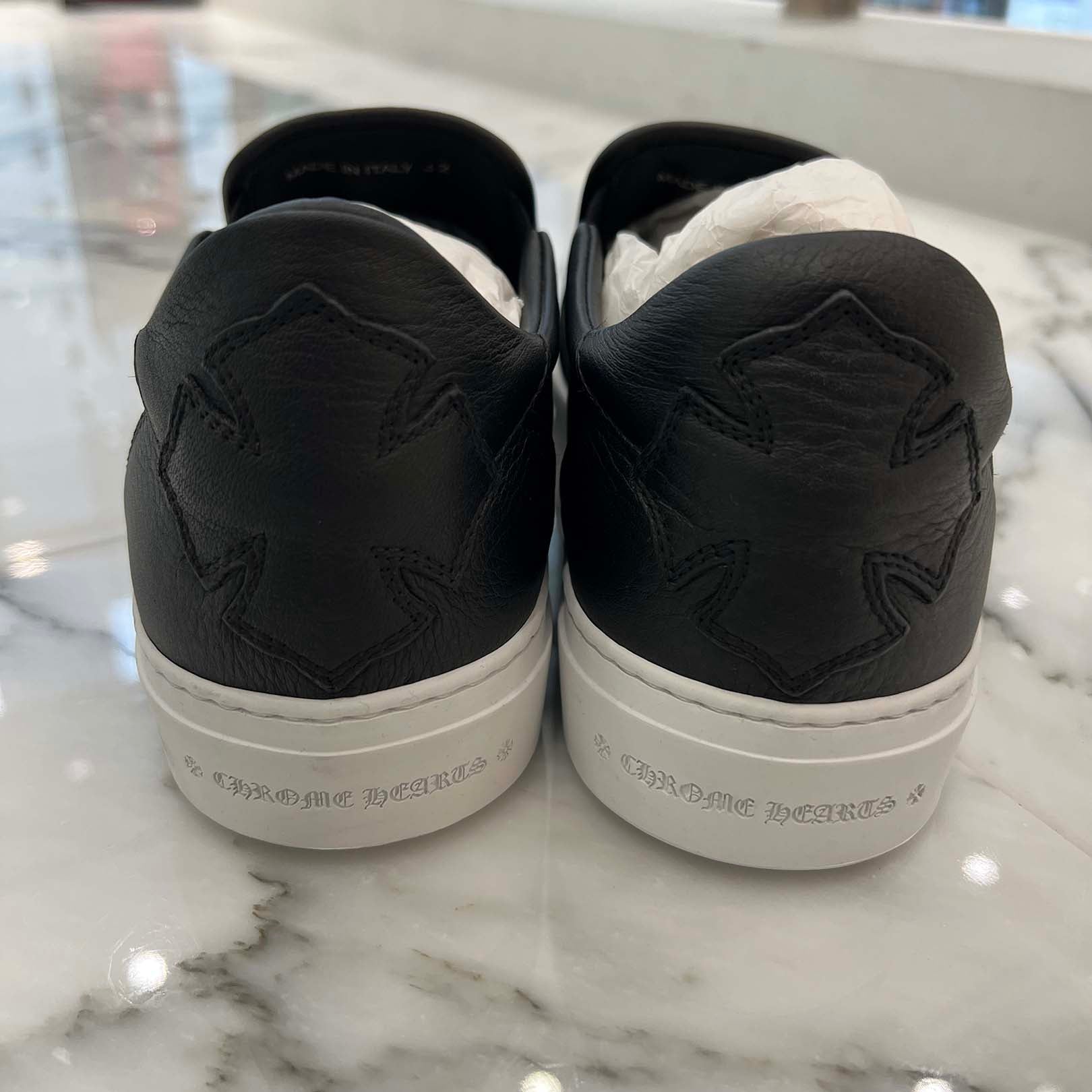 CHROME HEARTS CH Plus Leather Patch Dagger Slip On Size 42 (26.5cm-27cm) クロムハーツ CHプラス レザーパッチ ダガー スリッポン サイズ42 (26.5cm-27cm)