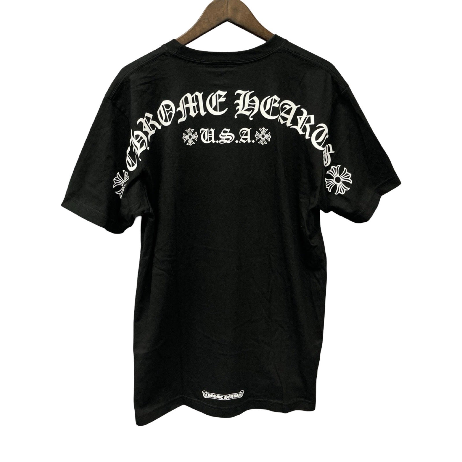 CHROME HEARTS Back CH Plus Arch Logo USA Tee Size L