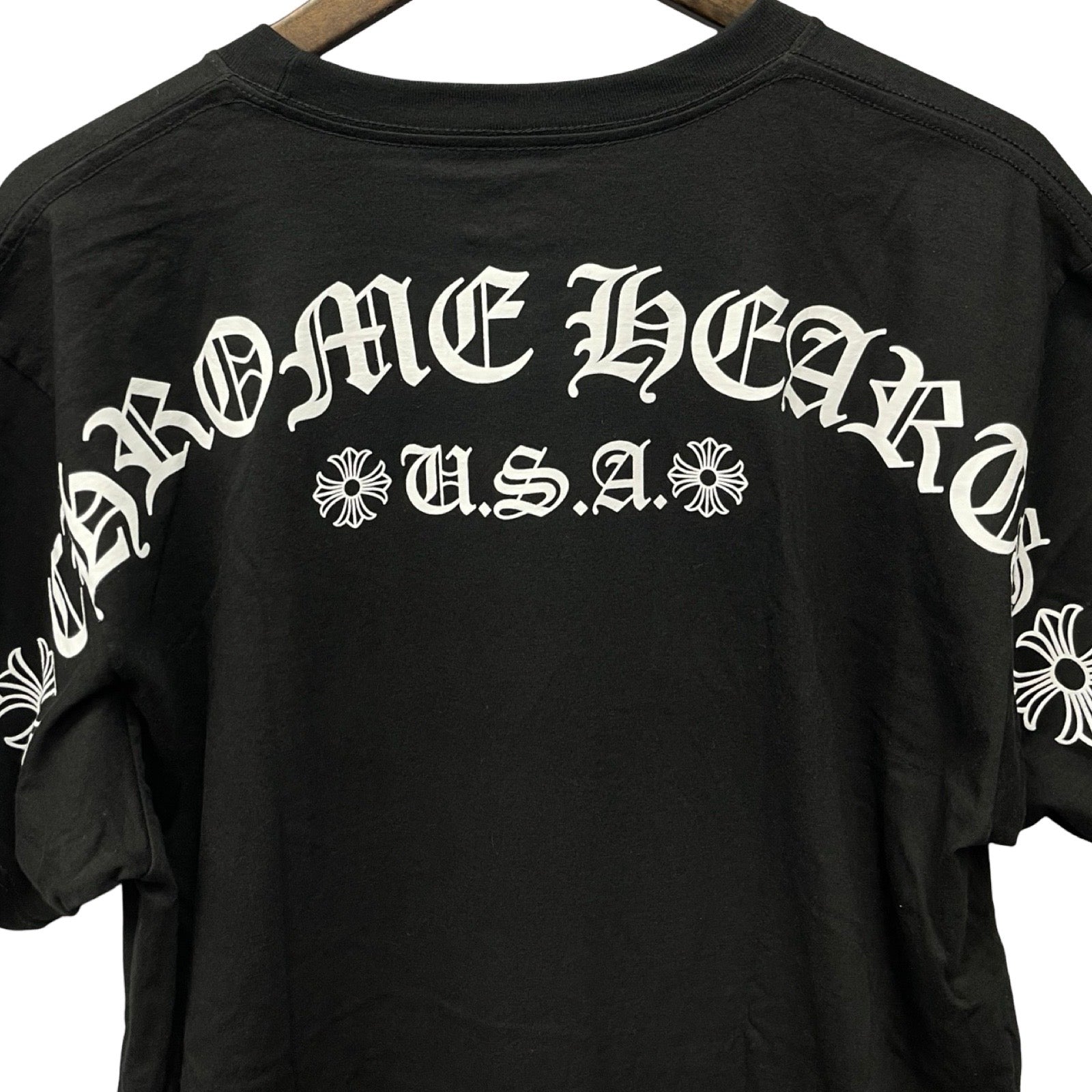 CHROME HEARTS Back CH Plus Arch Logo USA Tee Size L