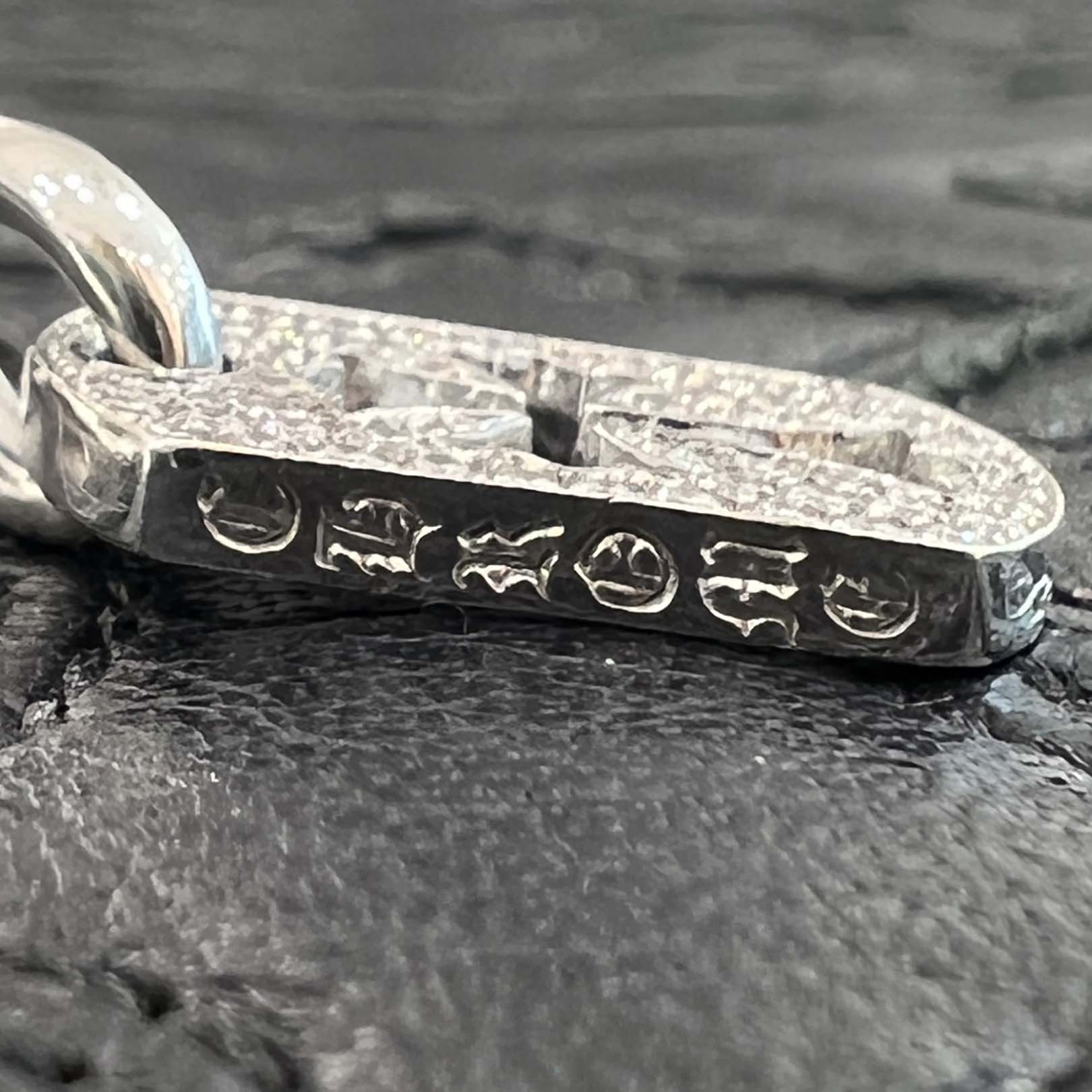 CHROME HEARTS 18K WG Tiny Cut Out Cross Dock Tag Pendant Charm Pave Diamond クロムハーツ 18K ホワイトゴールド タイニー カットアウトクロス ドッグタグ ペンダントチャーム パヴェダイヤモンド