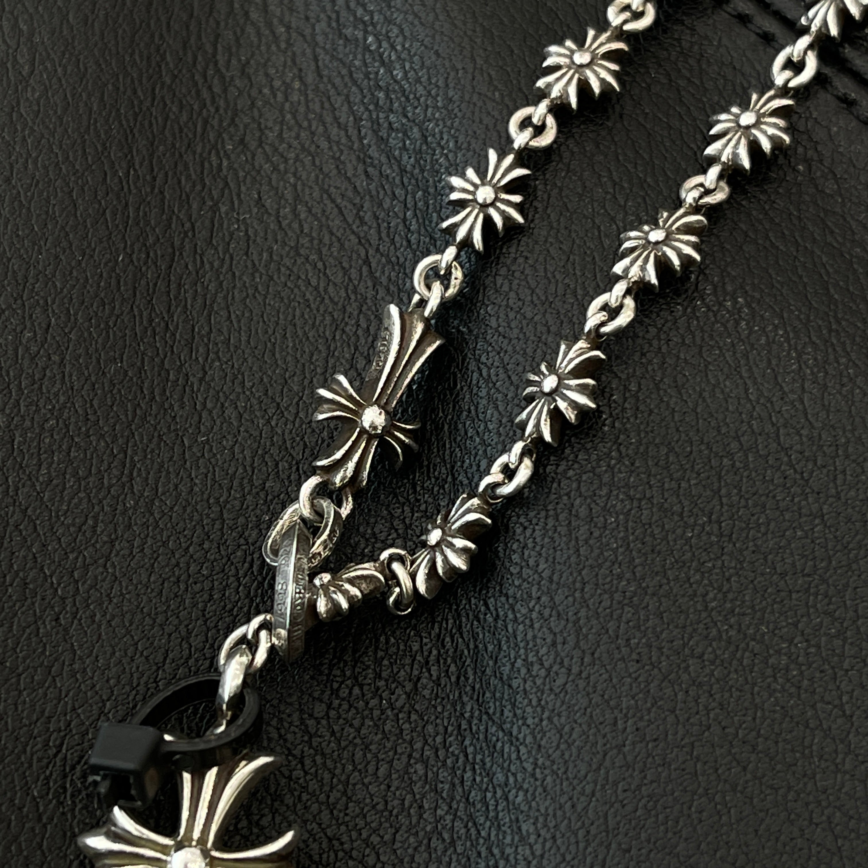 CHROME HEARTS Rosary Chalk CH Plus Chain Necklace クロムハ―ツ ロザリオ チョーク CHプラス チェーン ネックレス