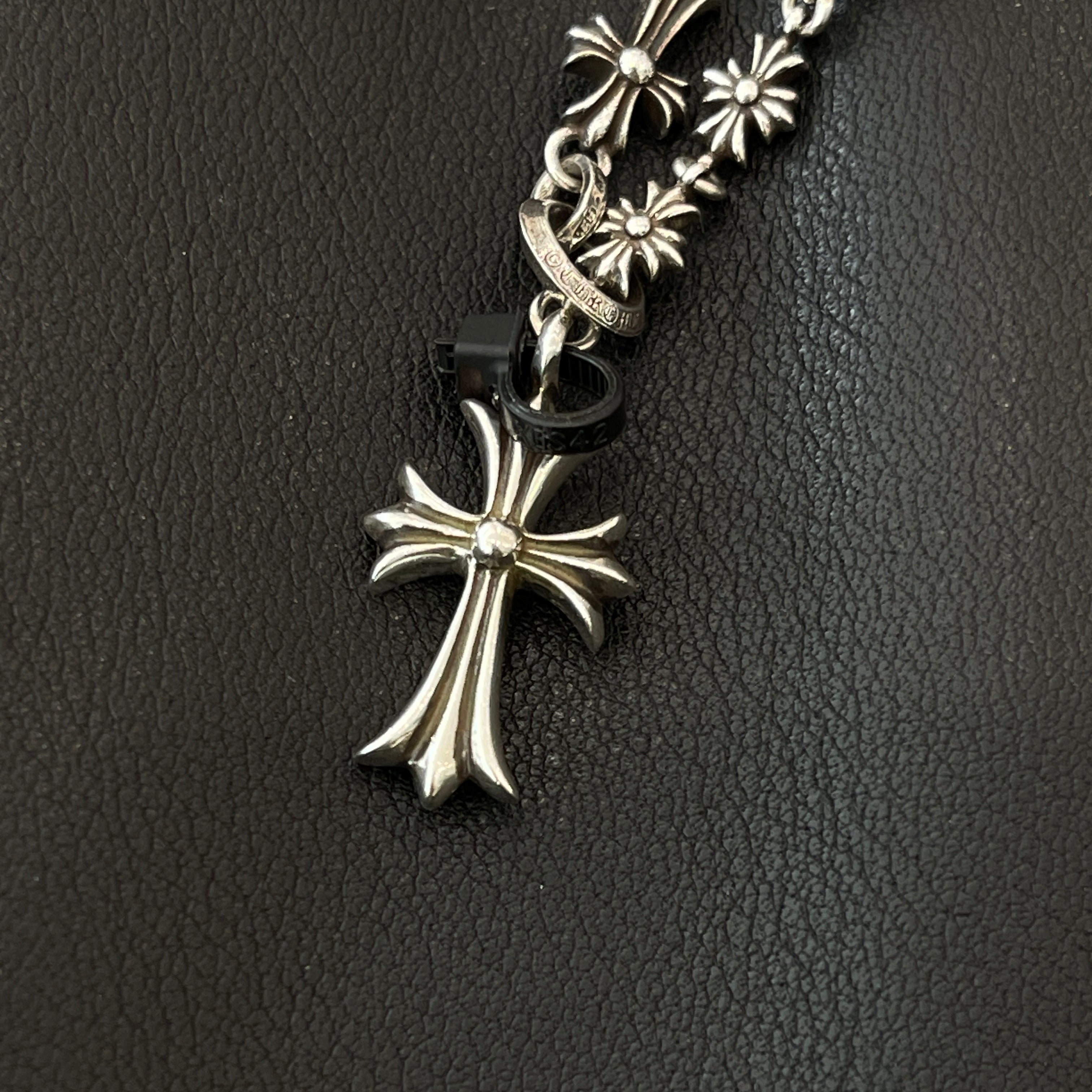 CHROME HEARTS Rosary Chalk CH Plus Chain Necklace クロムハ―ツ ロザリオ チョーク CHプラス チェーン ネックレス