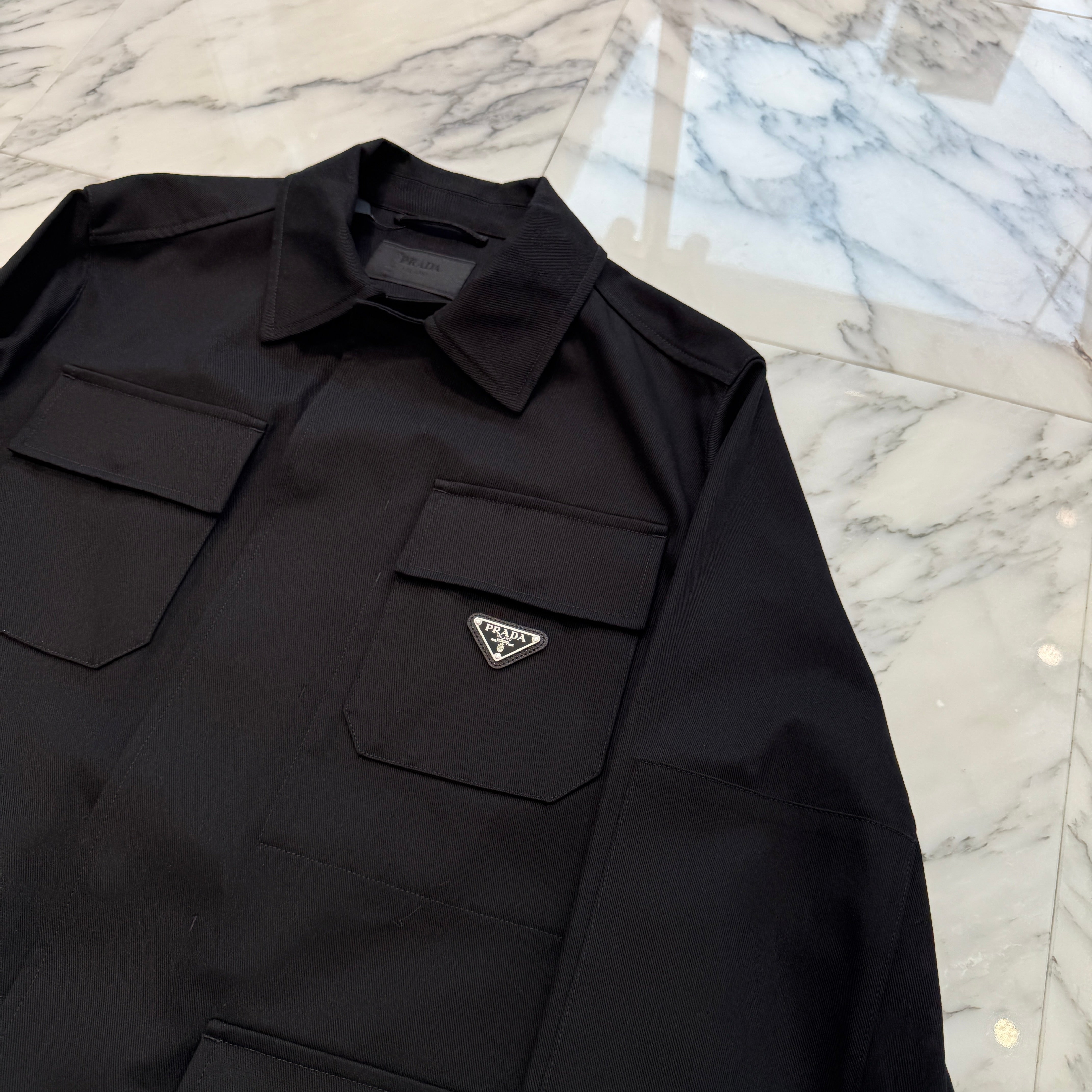 プラダドライバーズジャケット PRADA - プラダ PRADA アウター ブラック シルバー