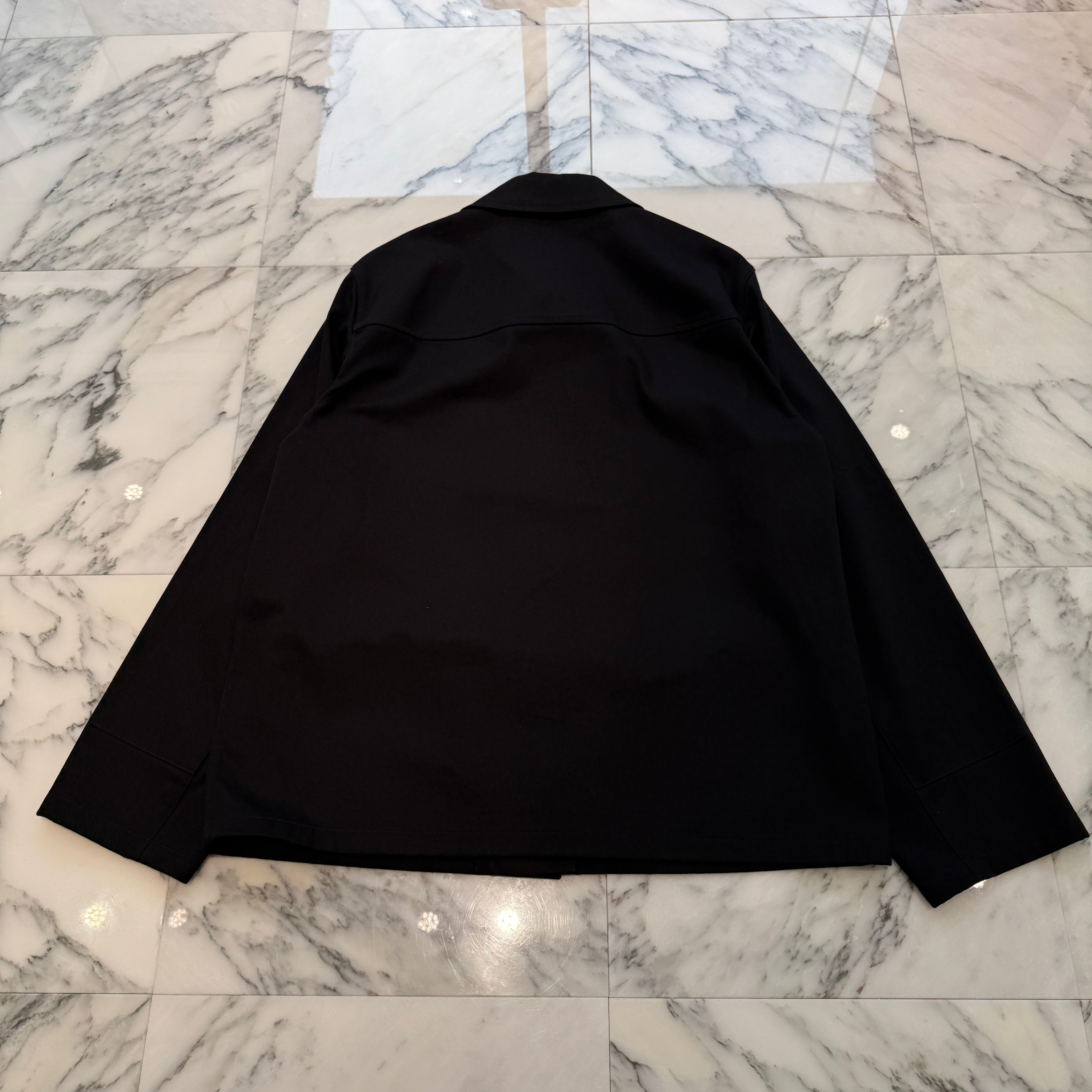 PRADA 2025SS Triangle Logo Black Cotton Jacket SGC830 S000 11BZ Size L プラダ トライアングルロゴ ブラックコットンジャケット サイズL