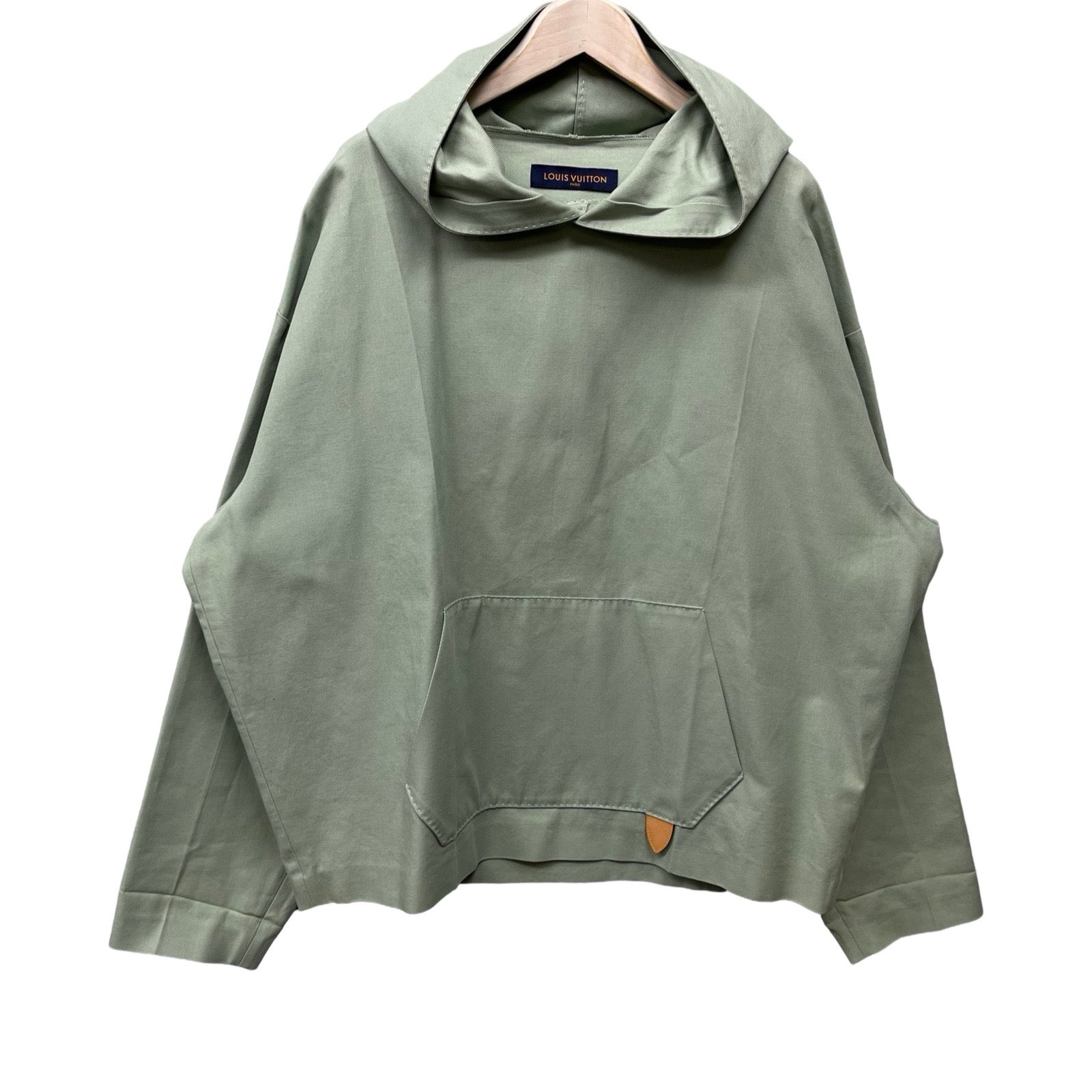 LOUIS VUITTON 2019AW Cotton Leather Tag Hoodie Size XXL