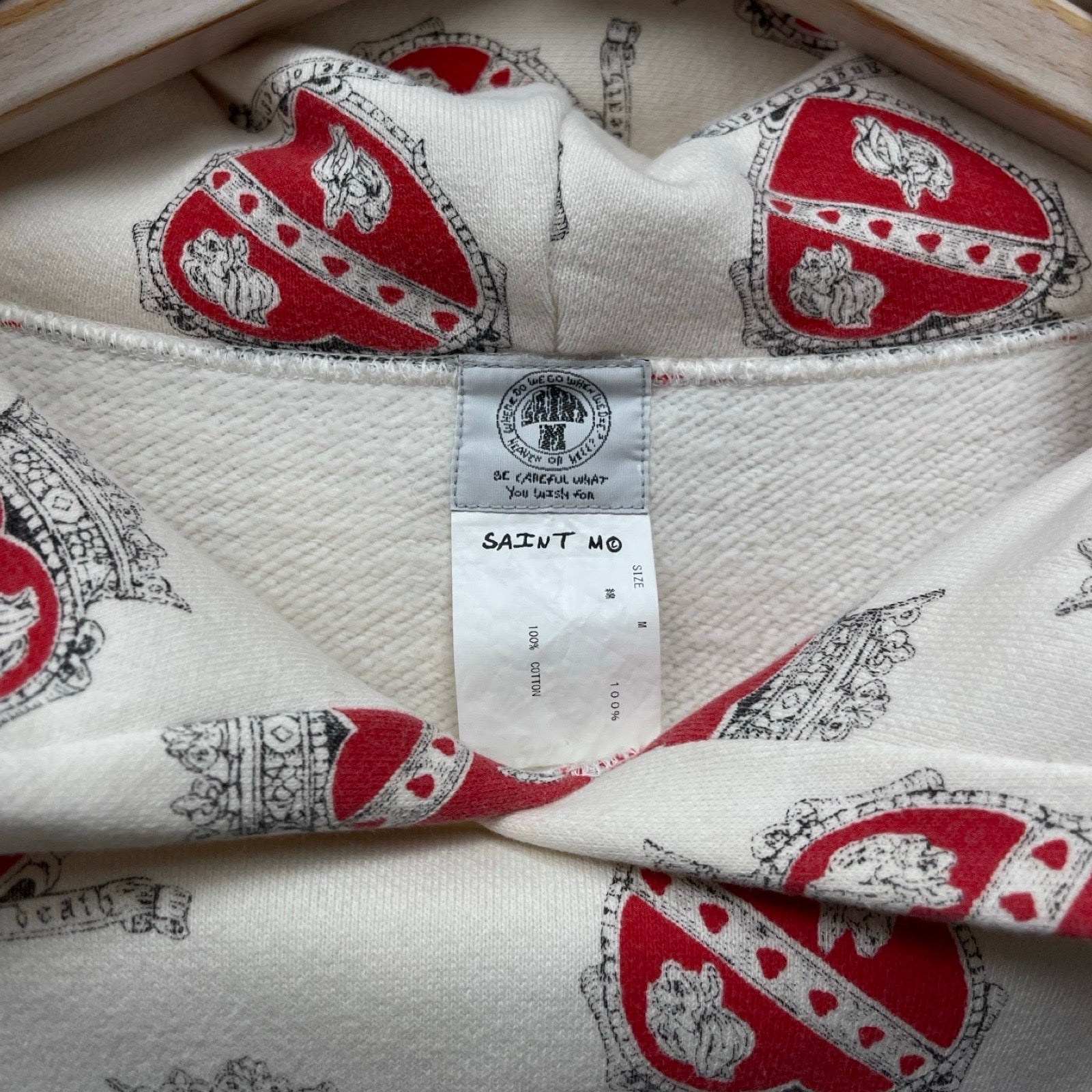 SAINT Mxxxxxx 2021SS Heart Print Hoodie SM-S21-0000-028 Size M